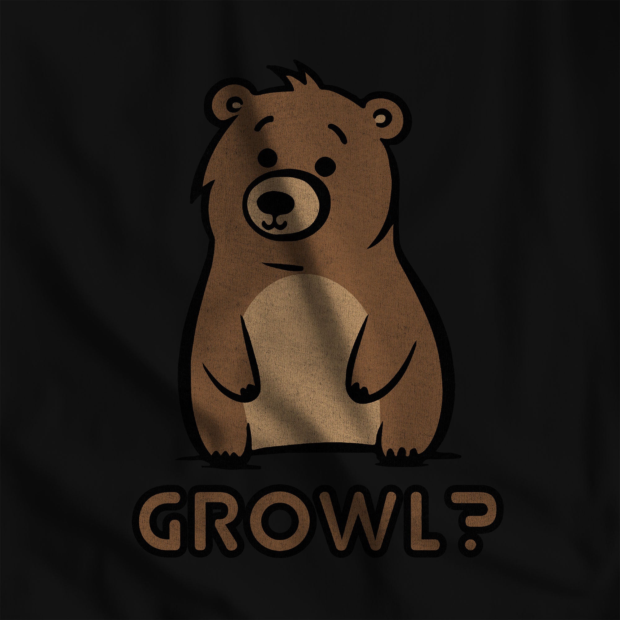 Growl? Bear Long-Sleeve T-Shirt - Hunky Tops #color_Graphite