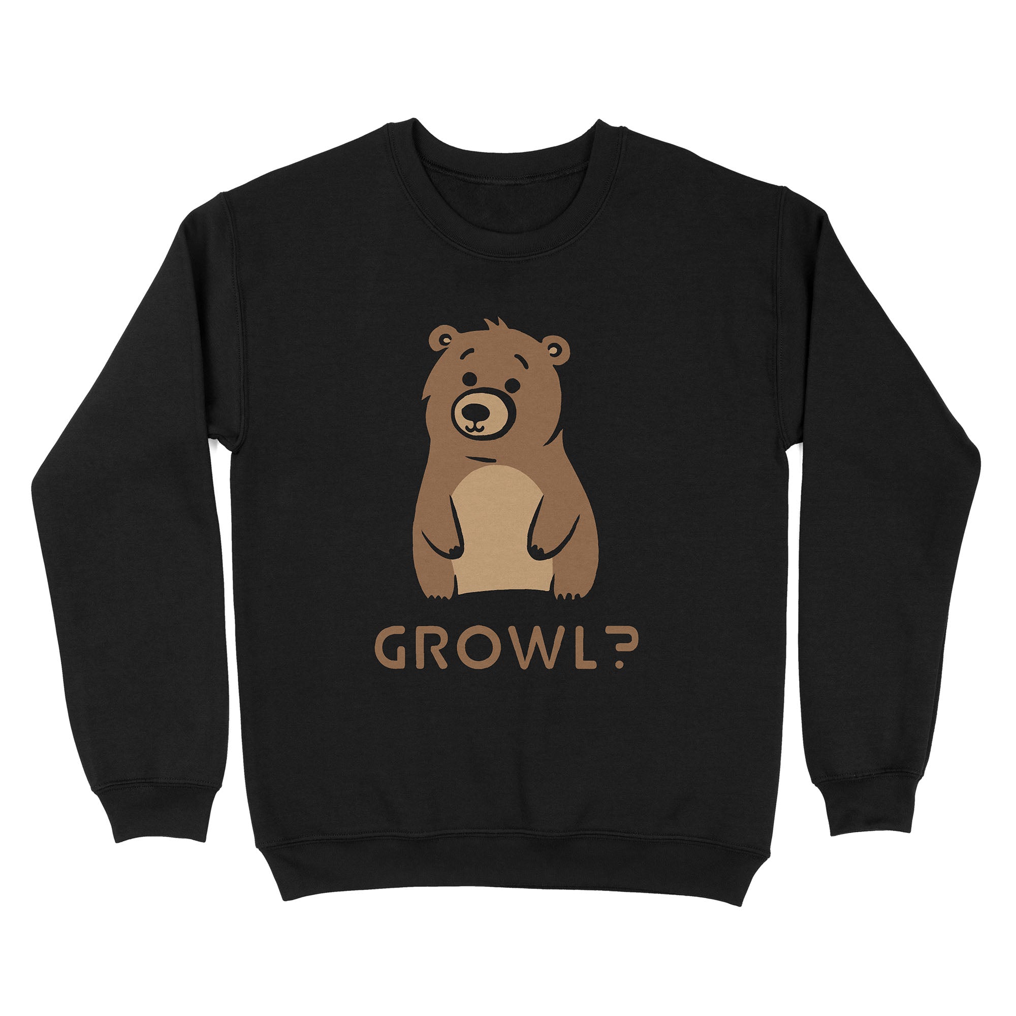 Growl Bear Sweatshirt - Hunky Tops #color_Black