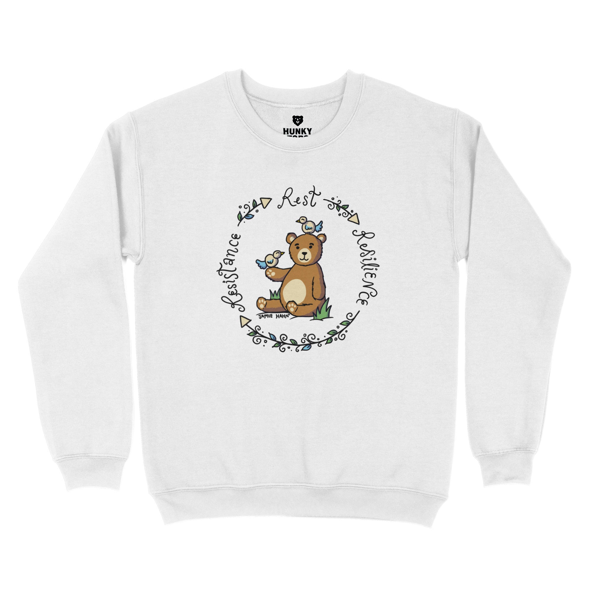 Rest -> Resilience -> Resistance Sweatshirt - Hunky Tops #color_White