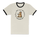 Rest -> Resilience -> Resistance Ringer T-Shirt - Hunky Tops #color_Natural/Black