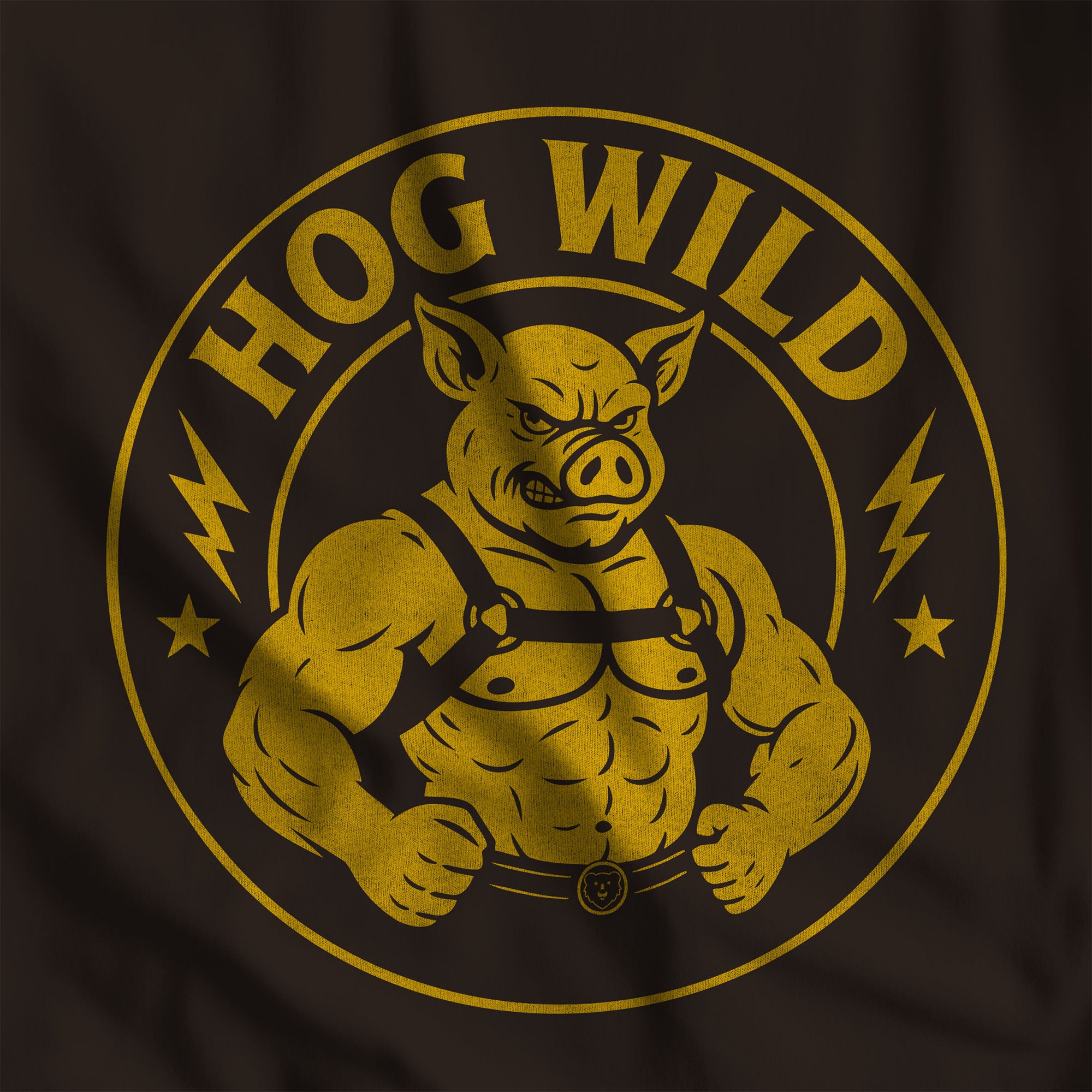 Hog Wild T-Shirt - Hunky Tops #color_Brown