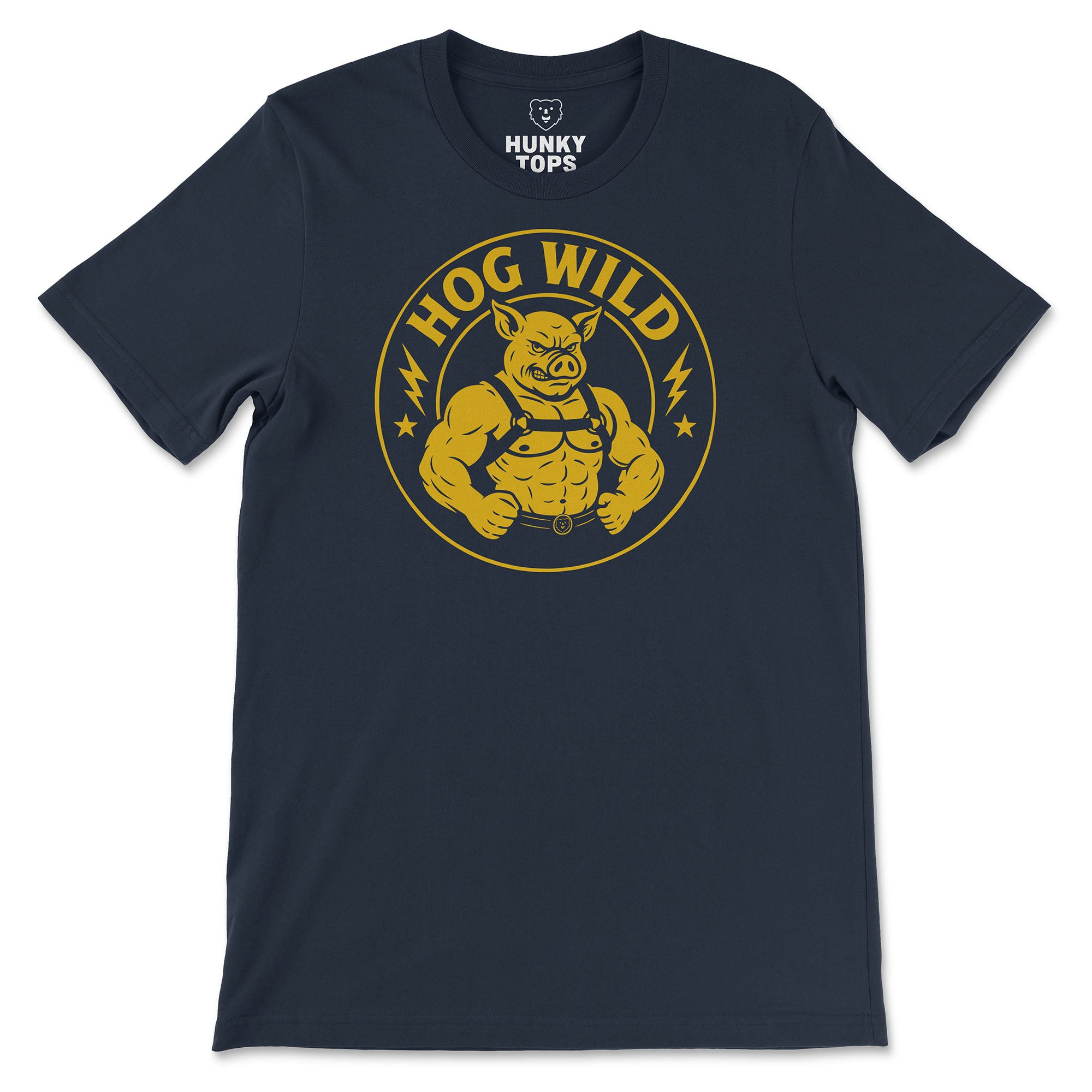 Hog Wild T-Shirt - Hunky Tops #color_Navy