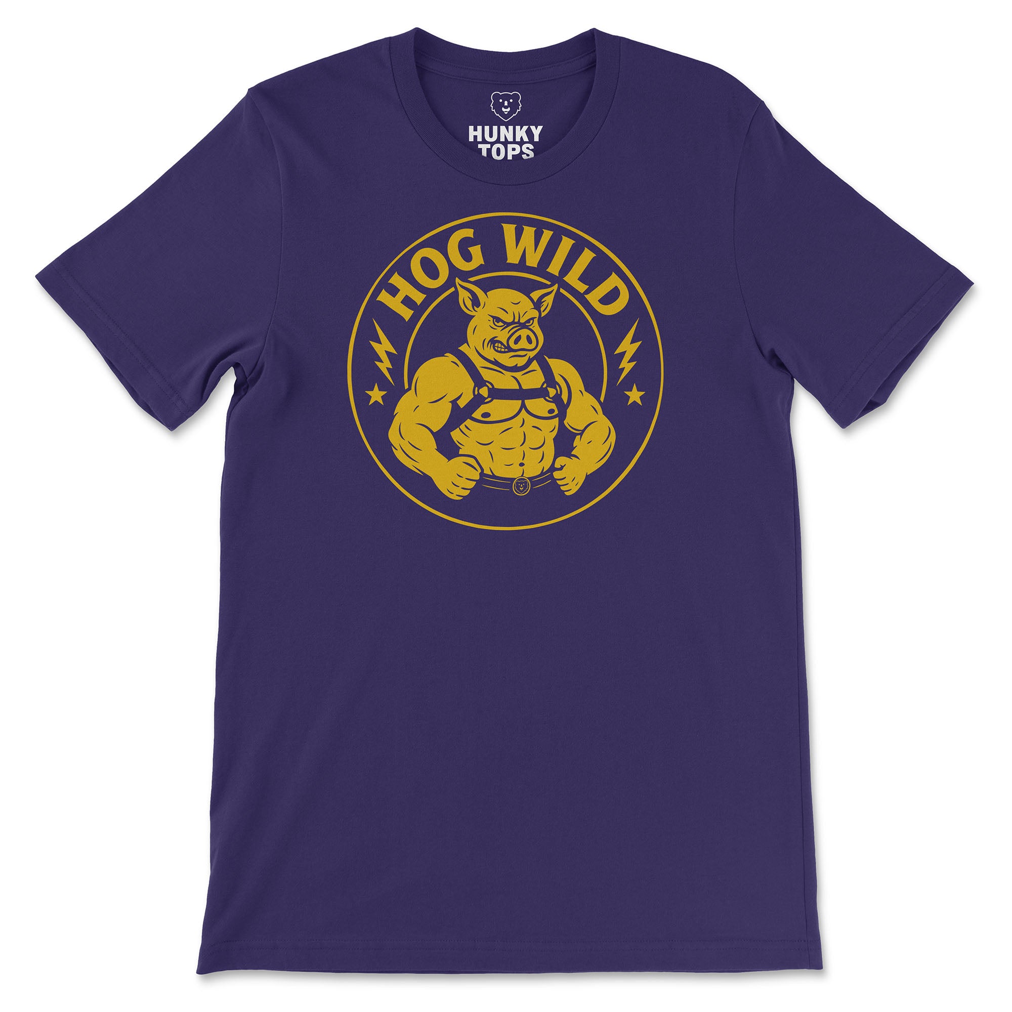 Hog Wild T-Shirt - Hunky Tops #color_Team Purple