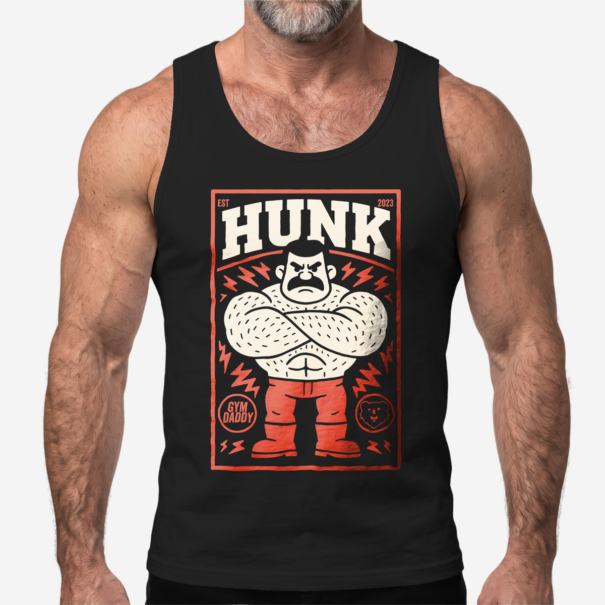 HUNK Gym Daddy Tank Top - Hunky Tops #color_Black