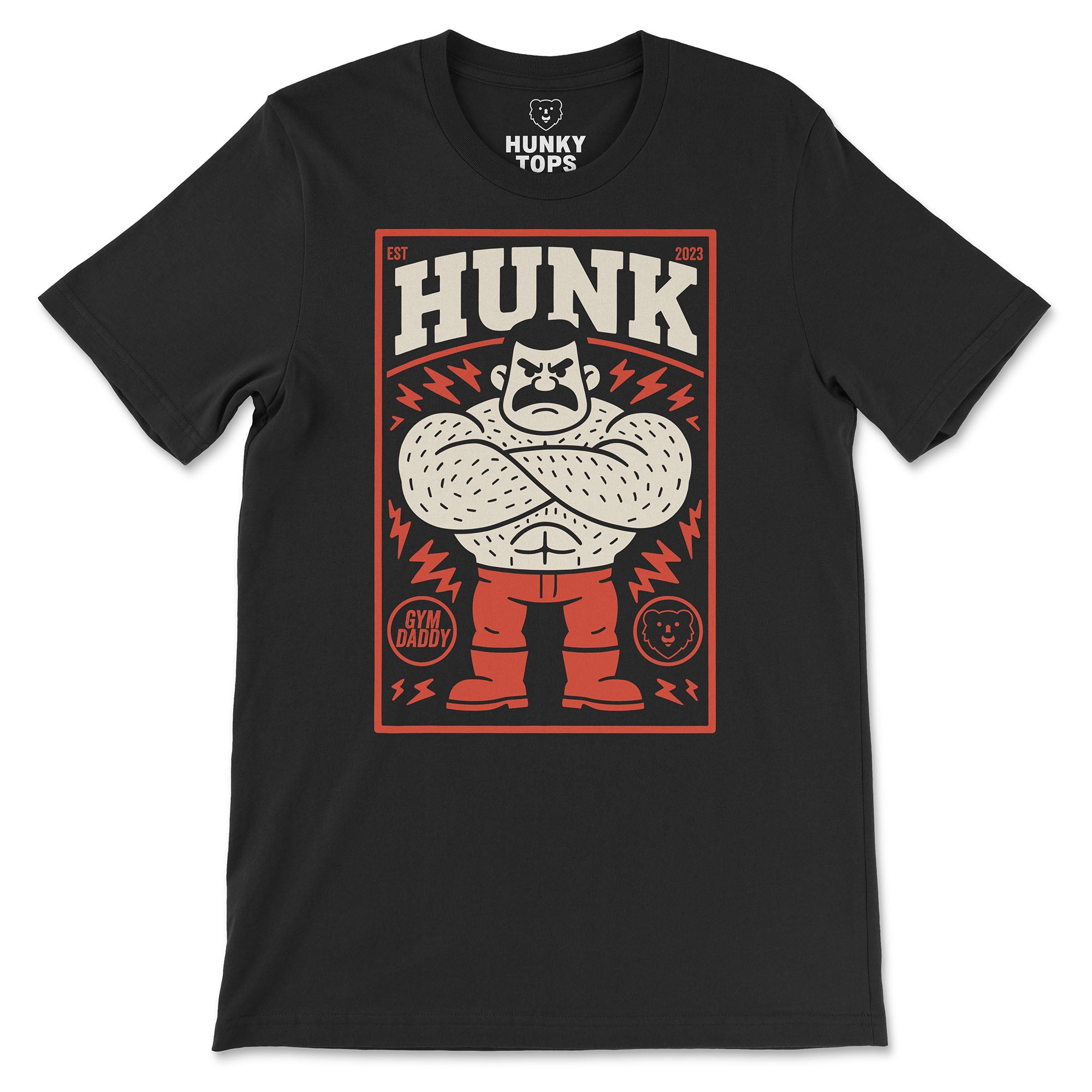 HUNK Gym Daddy T-Shirt - Hunky Tops #color_Black
