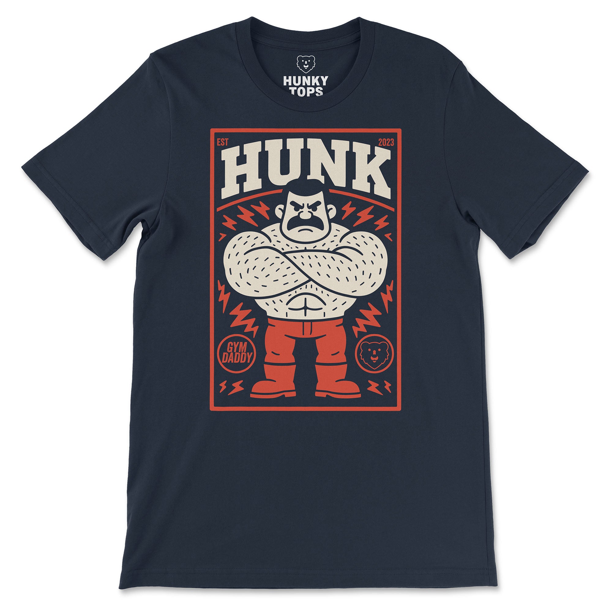 HUNK Gym Daddy T-Shirt - Hunky Tops #color_Navy