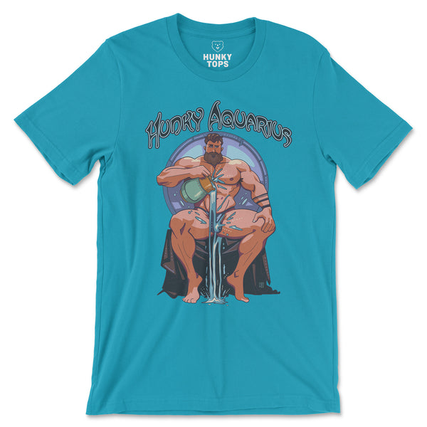 Hunky Aquarius Zodiac T-Shirt By Axeish Guy