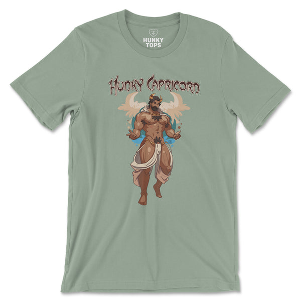 Hunky Capricorn Zodiac T-Shirt by Axeish Guy