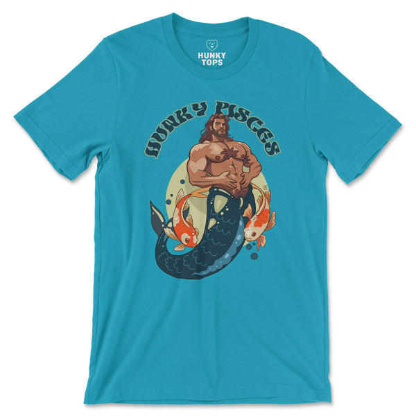 Hunky Pisces Zodiac T-Shirt By Axeish Guy