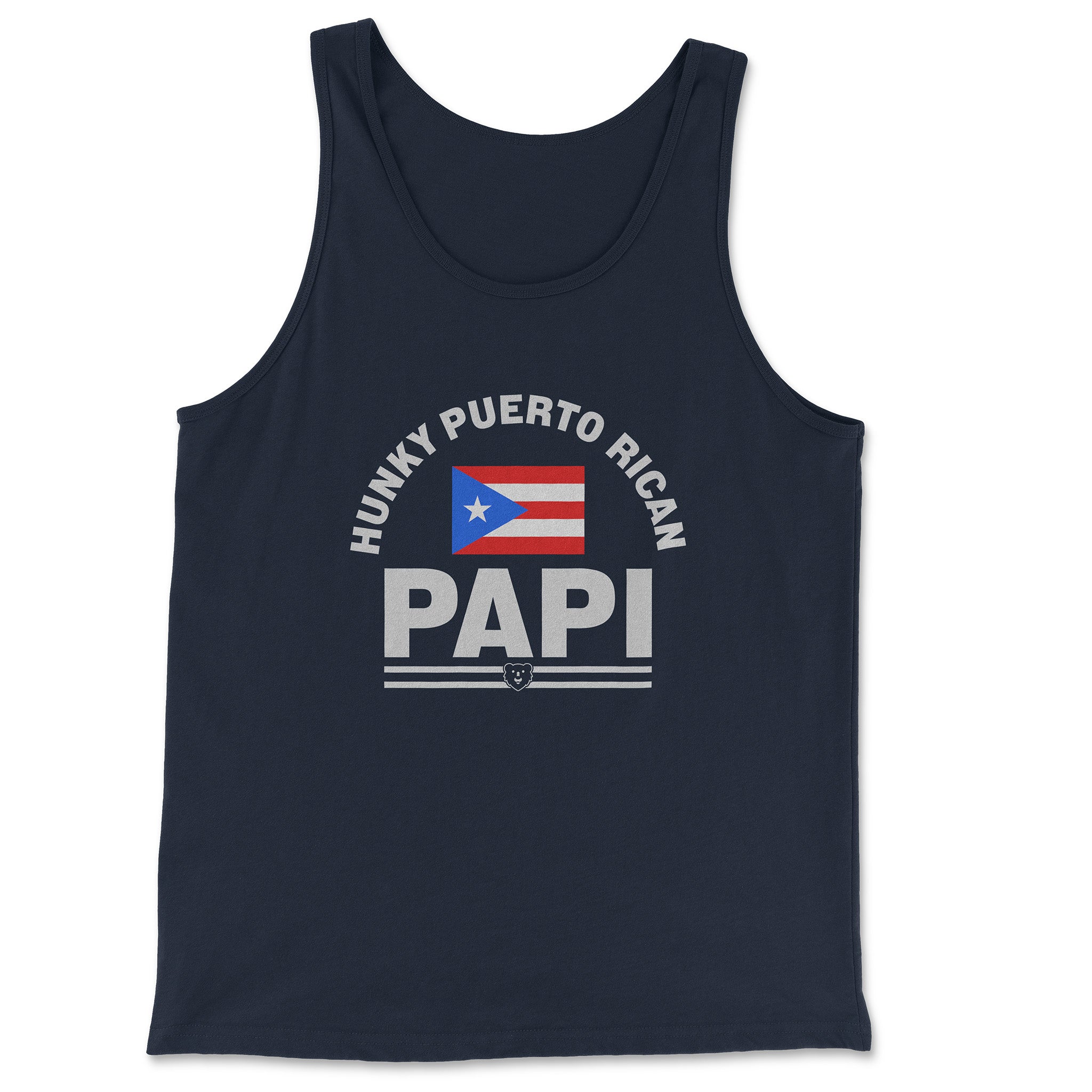 Hunky Puerto Rican Papi Tank Top - Hunky Tops #color_Navy
