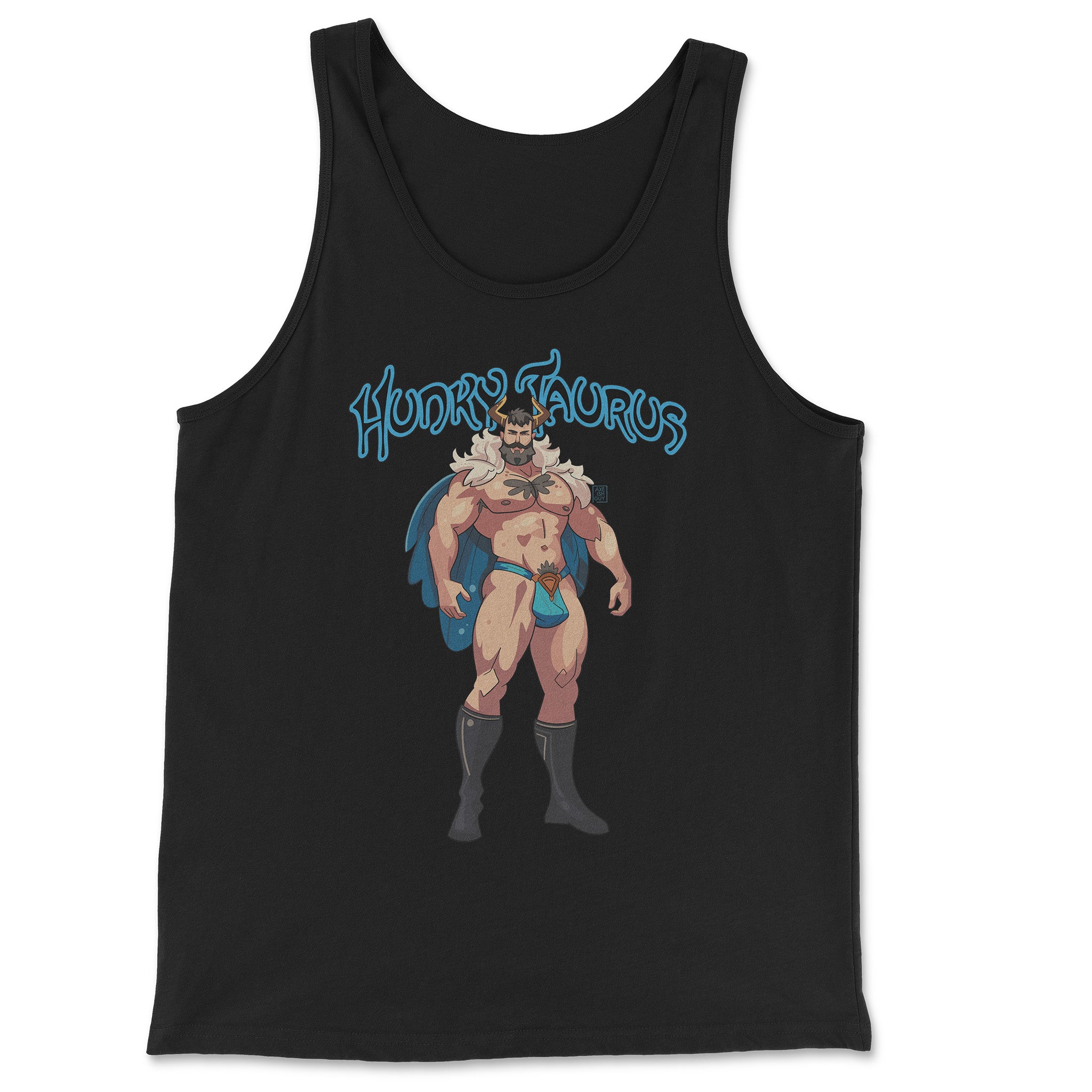 Hunky Taurus Zodiac Tank Top by Axeish Guy - Hunky Tops #color_Black