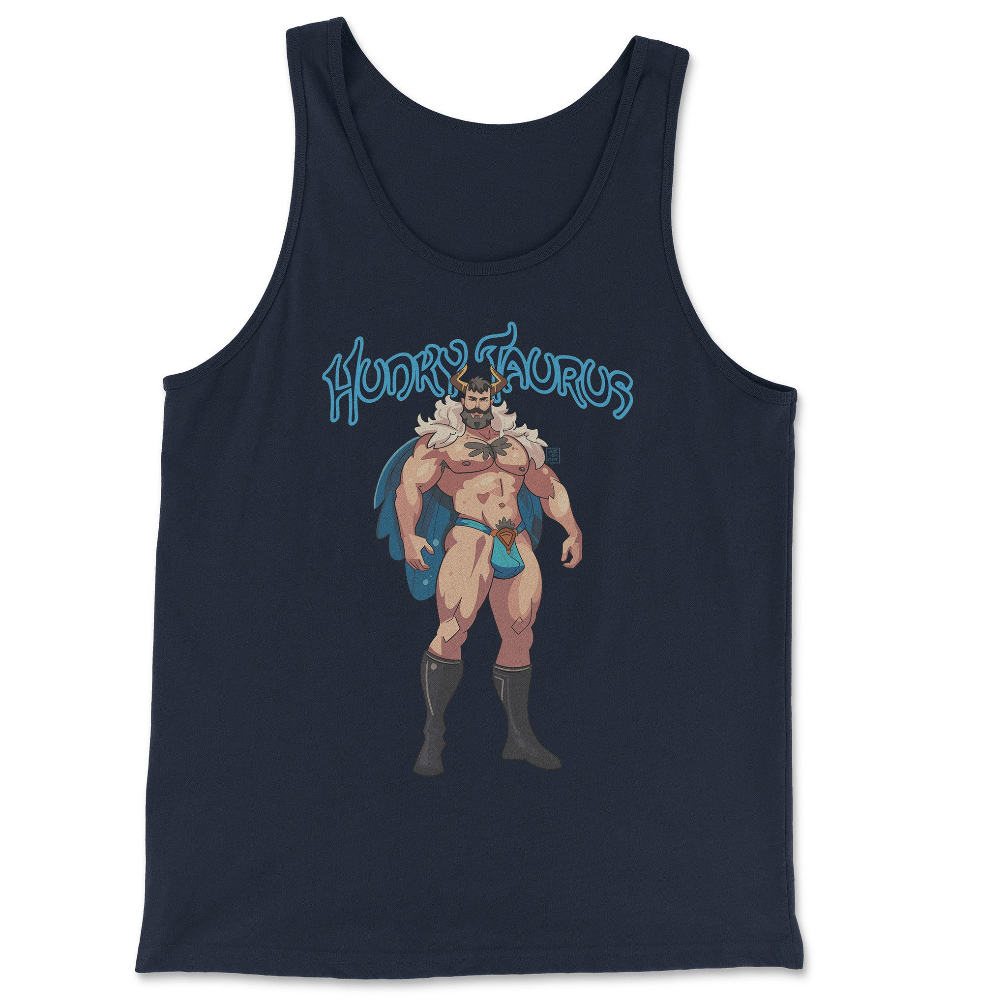 Hunky Taurus Zodiac Tank Top by Axeish Guy - Hunky Tops #color_Navy