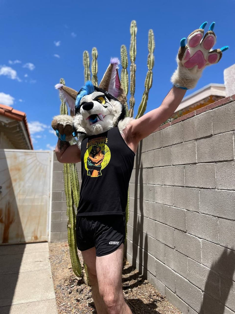 doom_coyote wearing Hunky Tops