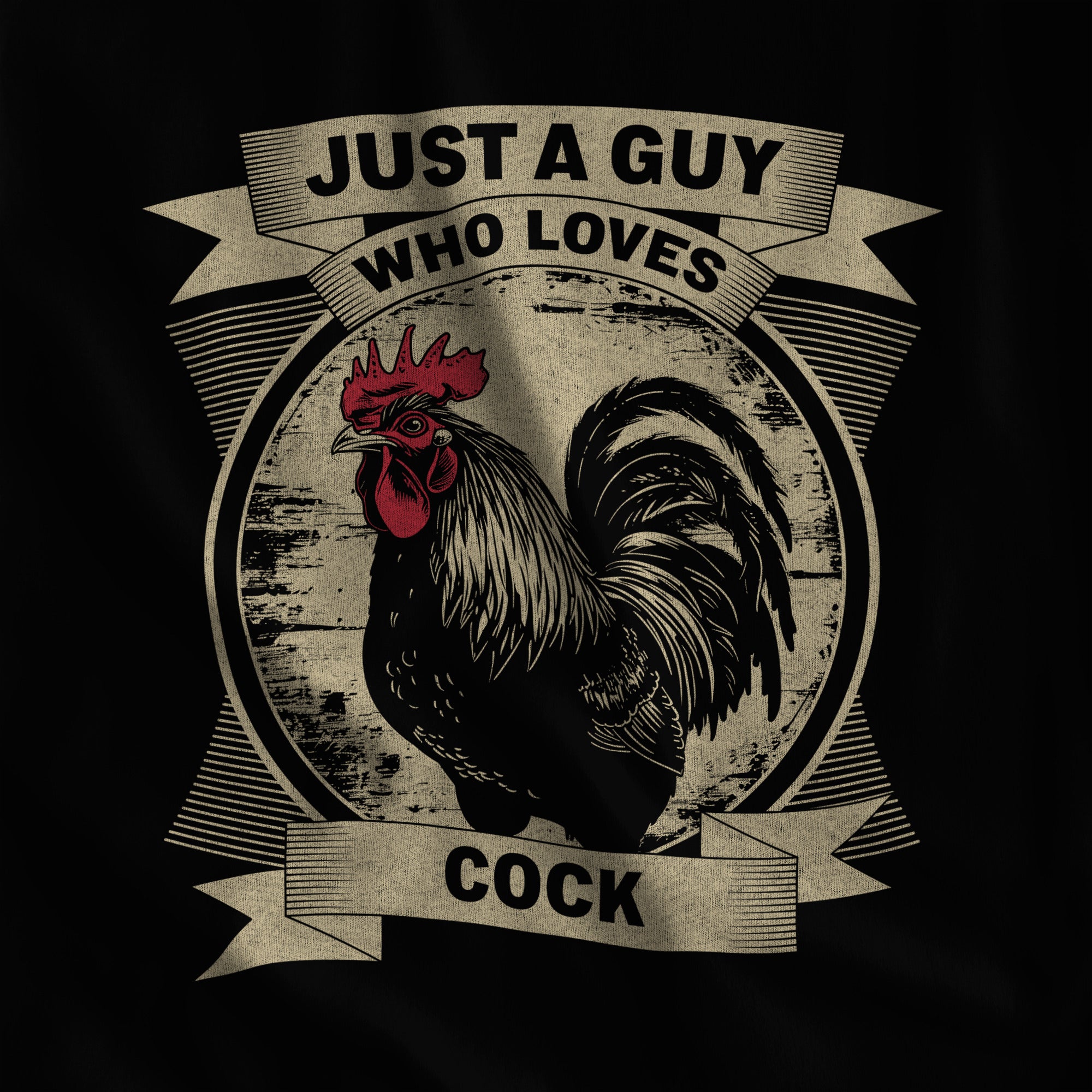 Just a Guy Who Loves Cock Sweatshirt - Hunky Tops #color_Black