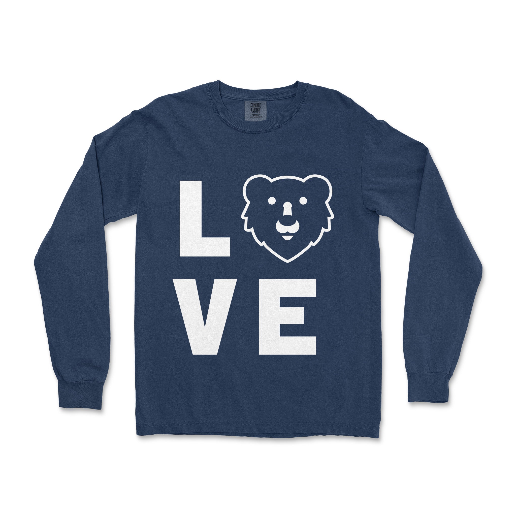Love Hunky Tops Logo Long-Sleeve T-Shirt - Hunky Tops #color_True Navy