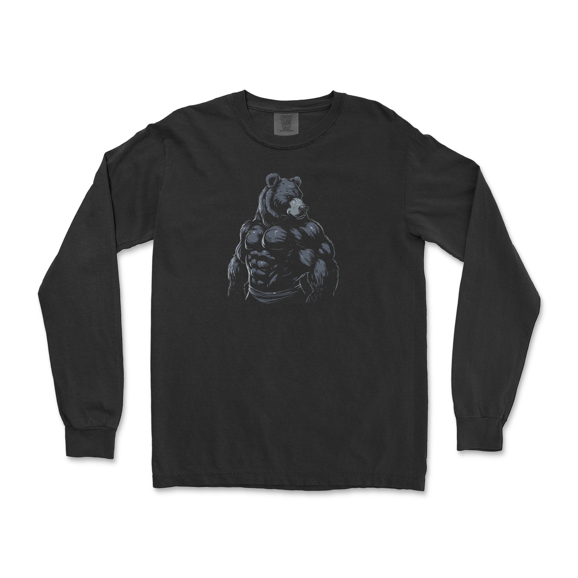 Majestic Bear Long-Sleeve T-Shirt - Hunky Tops #color_Black