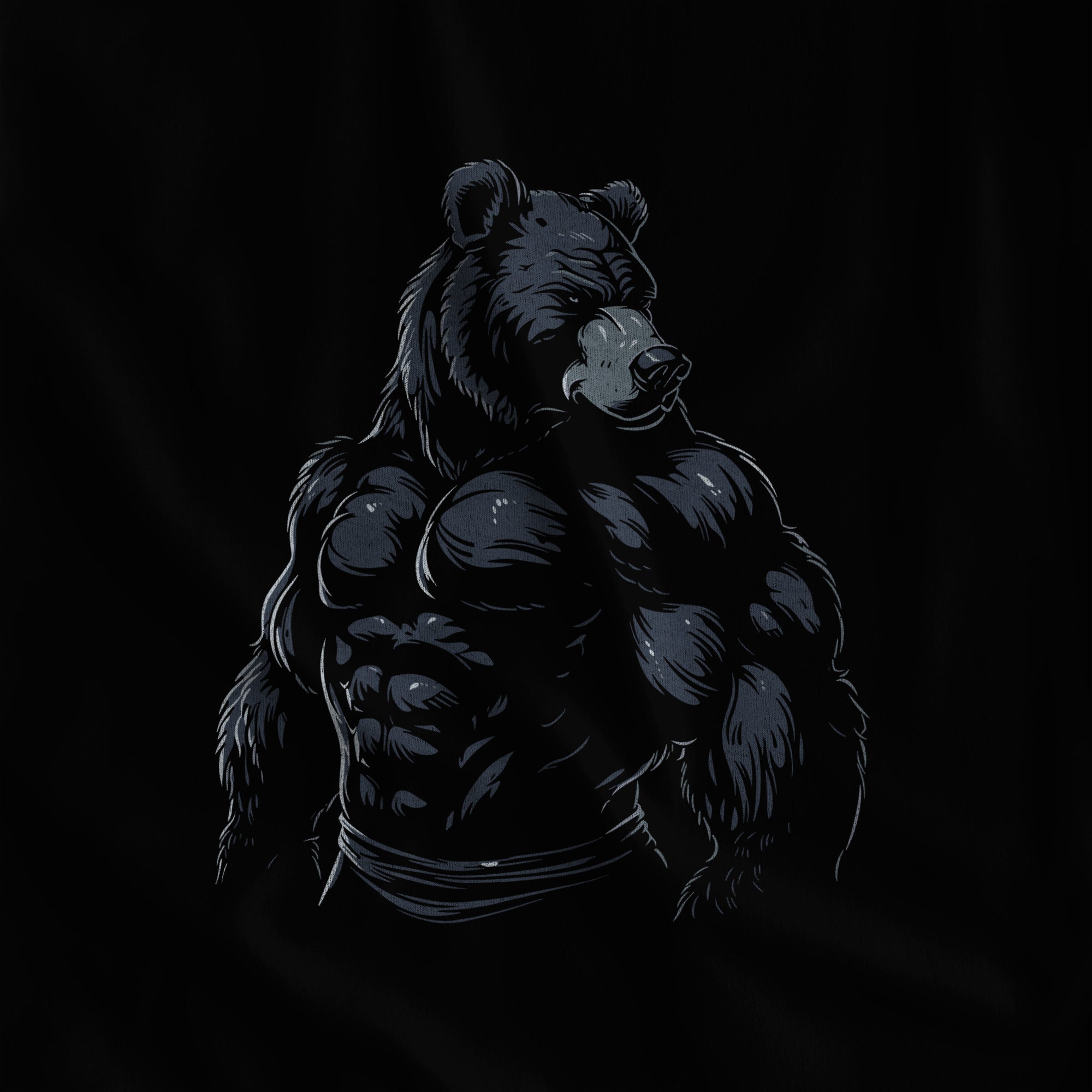 Majestic Bear Hoodie - Hunky Tops #color_Black