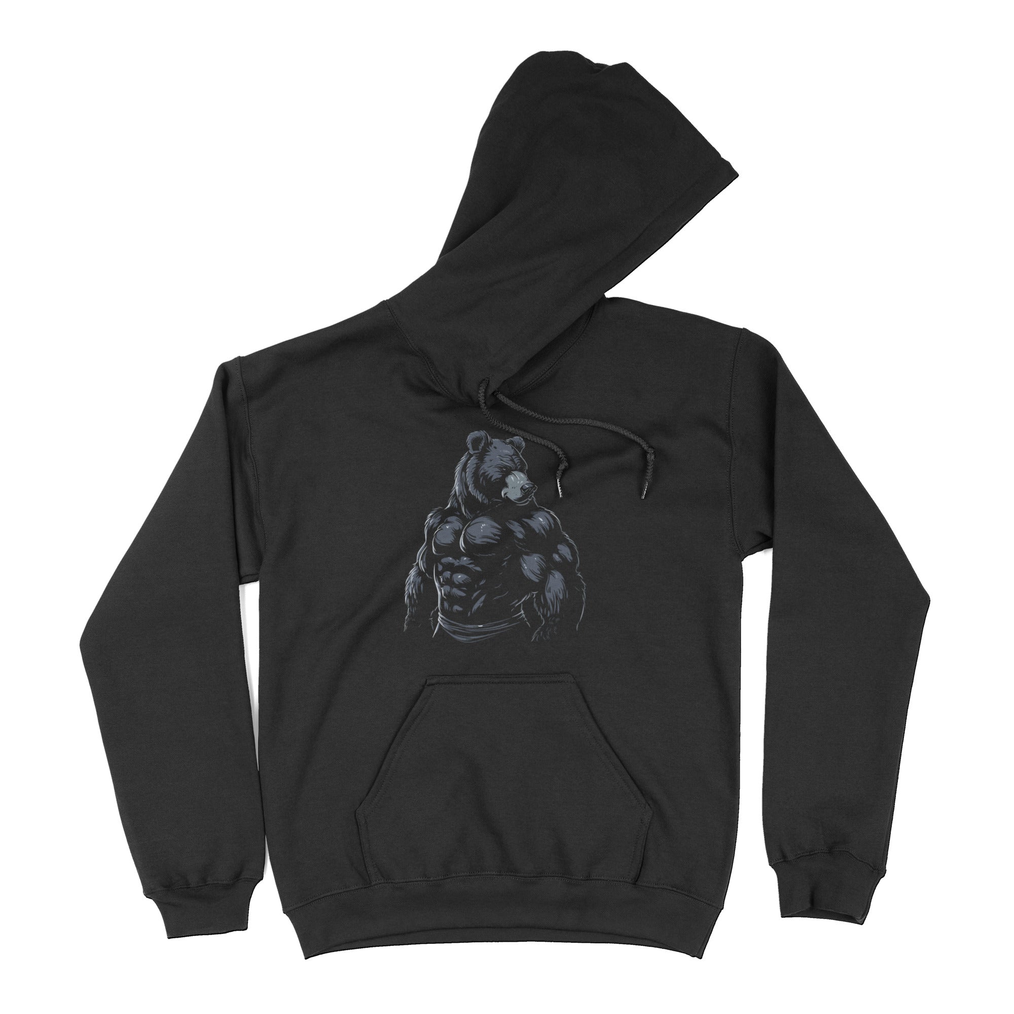 Majestic Bear Hoodie - Hunky Tops #color_Black