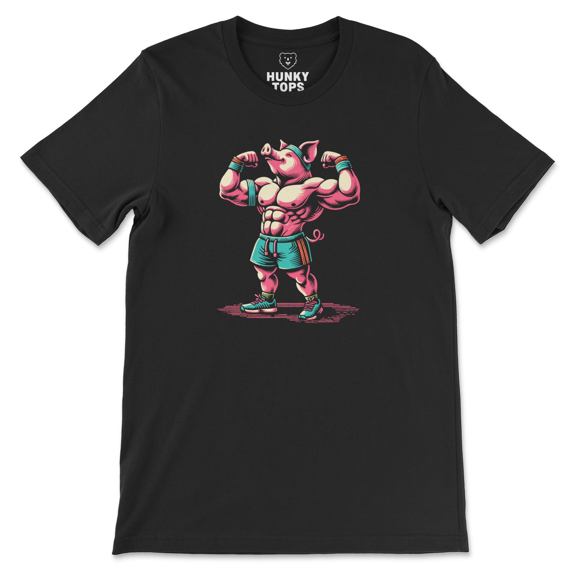Muscle Pig T-Shirt - Hunky Tops #color_Black