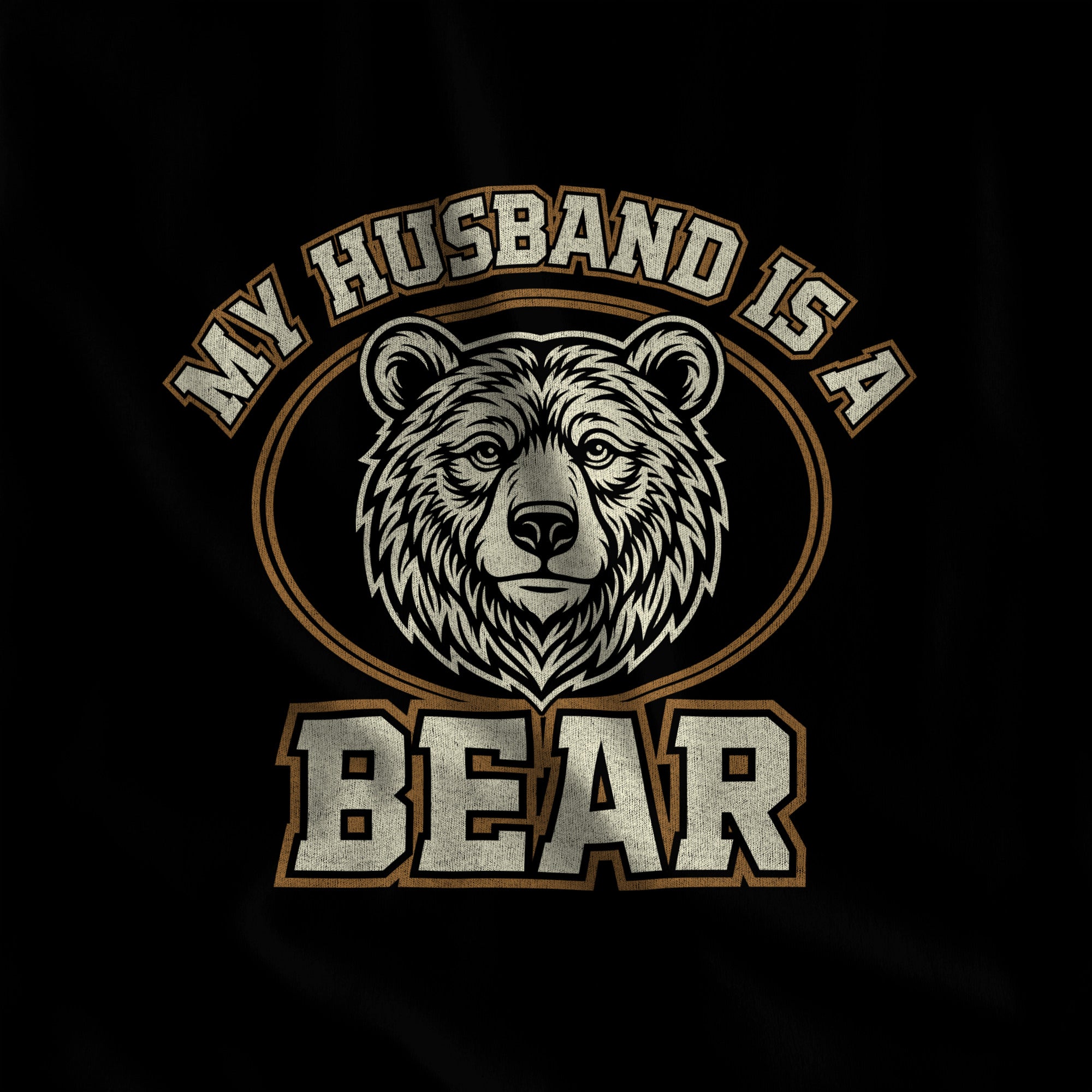 My Husband is a Bear T-Shirt - Hunky Tops #color_Black
