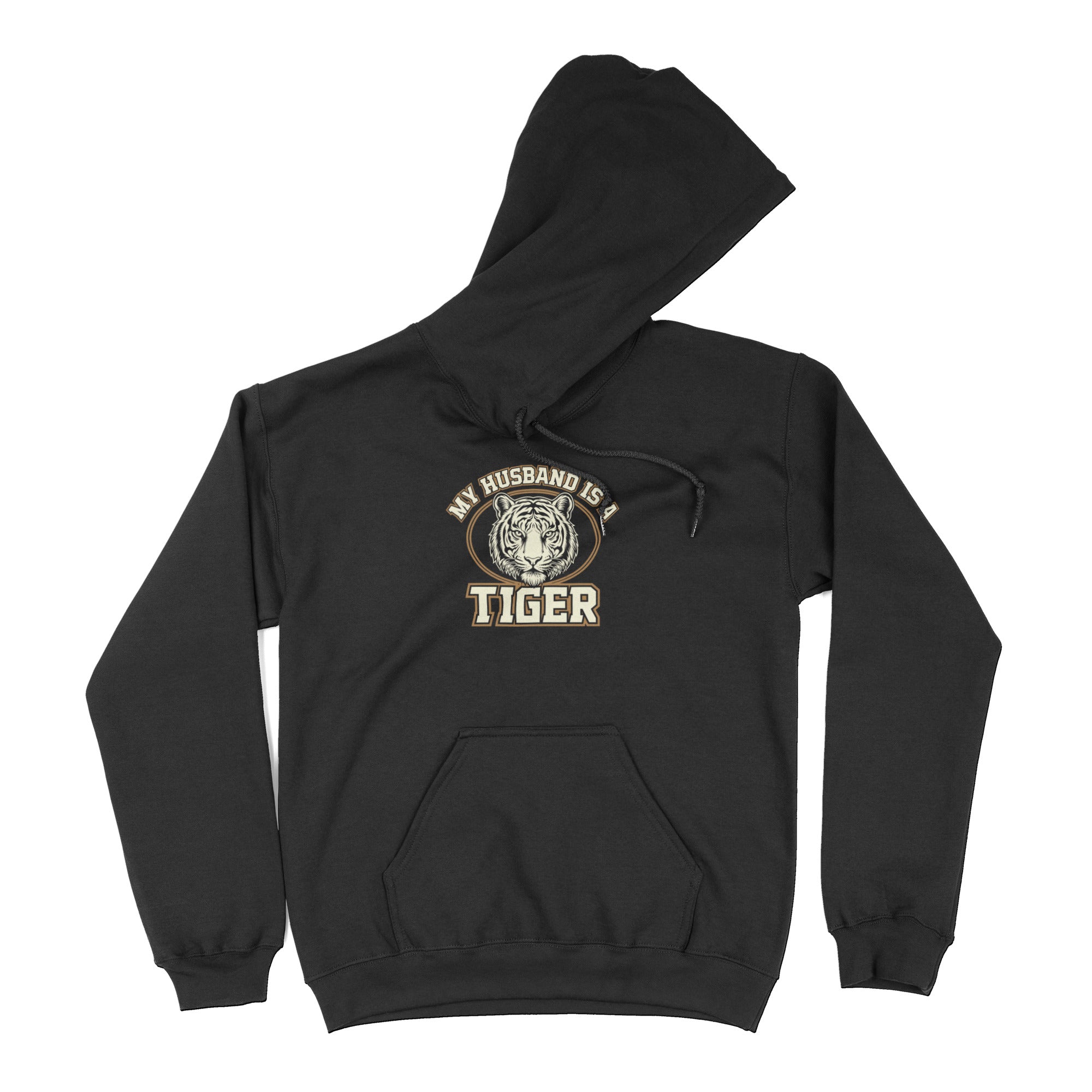 My Husband is a Tiger Hoodie - Hunky Tops #color_Black