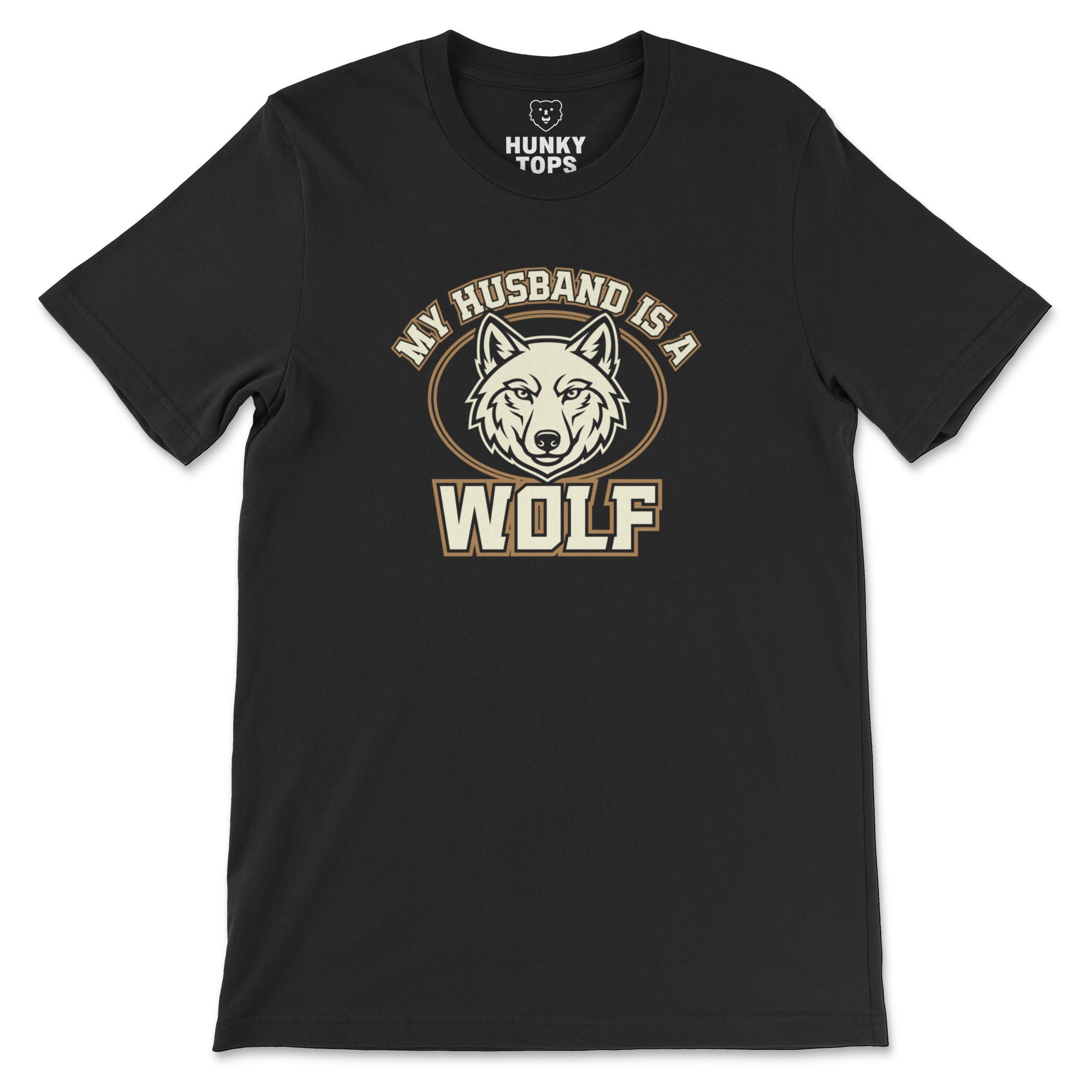My Husband is a Wolf T-Shirt - Hunky Tops #color_Black