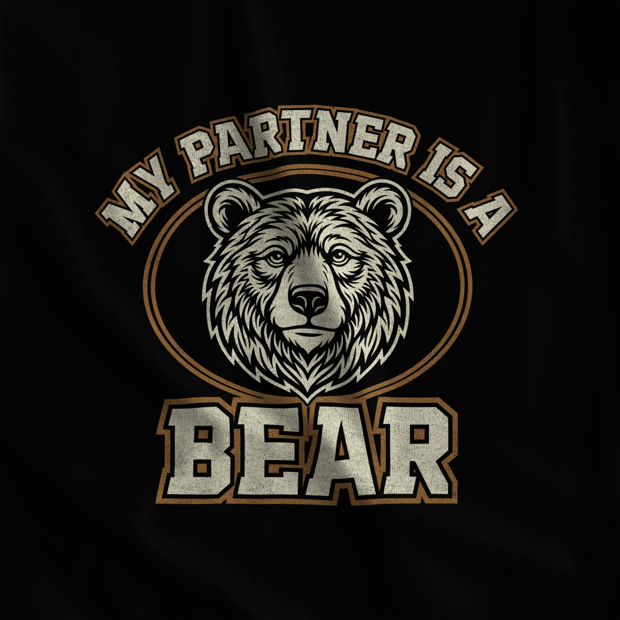 My Partner is a Bear Hoodie - Hunky Tops #color_Black