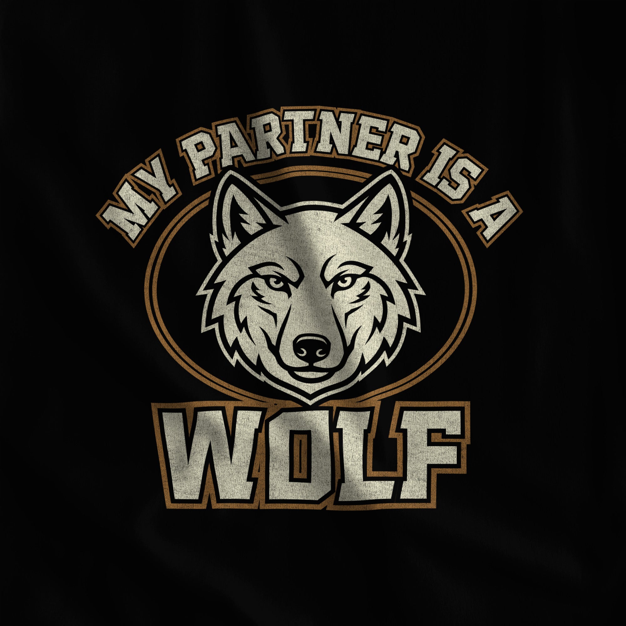 My Partner is a Wolf Sweatshirt - Hunky Tops #color_Black