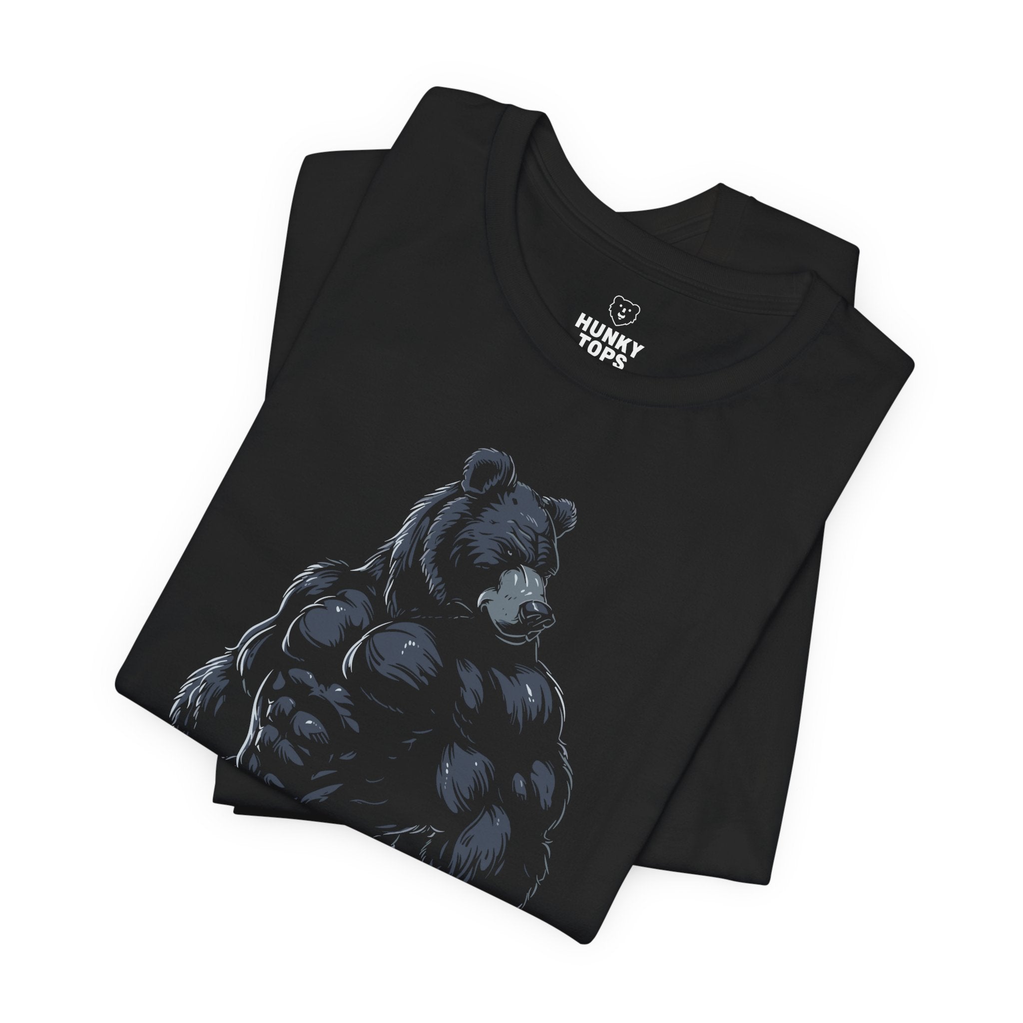 Majestic Bear T-Shirt - Hunky Tops #color_Black