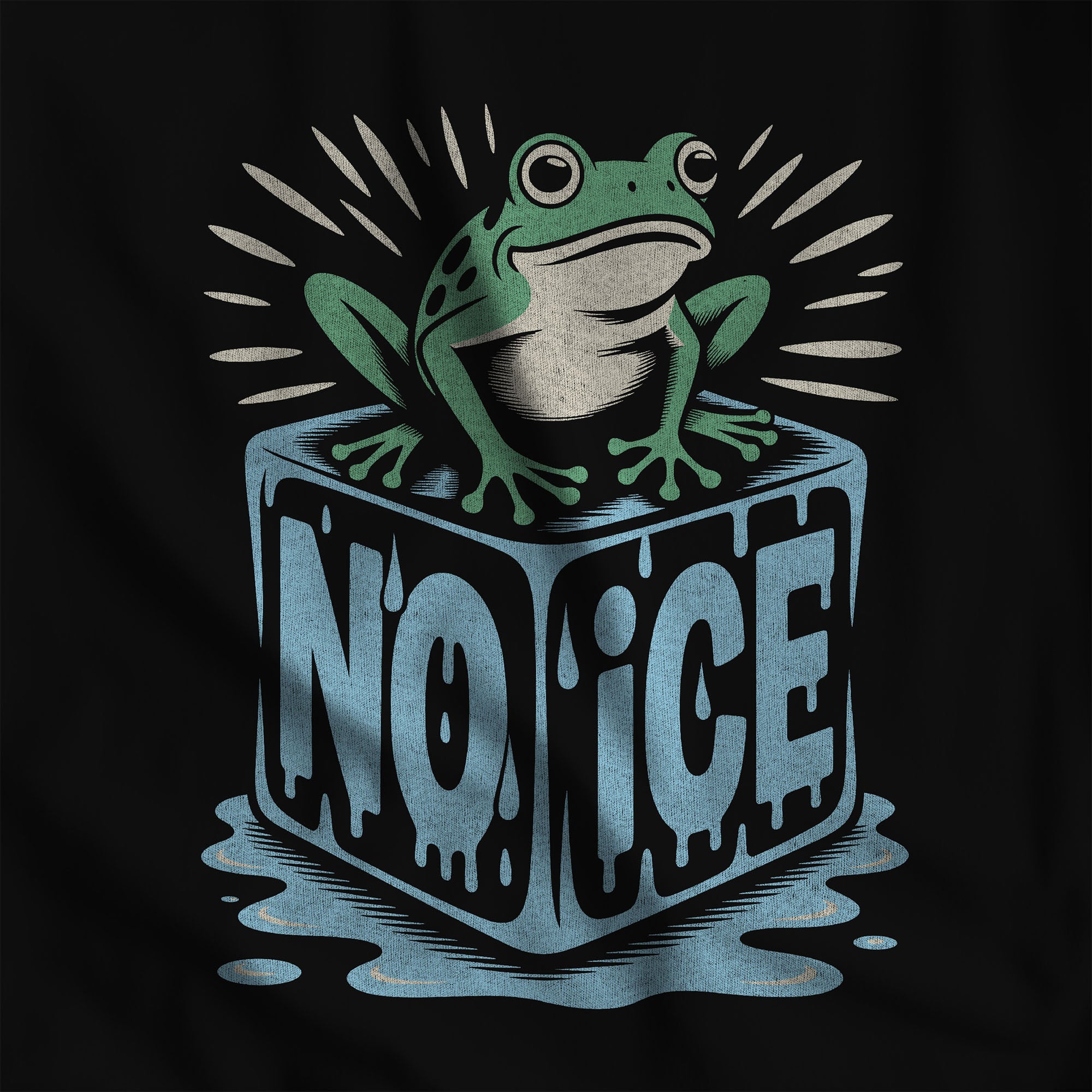 No ICE Frog T-Shirt - Hunky Tops #color_Black