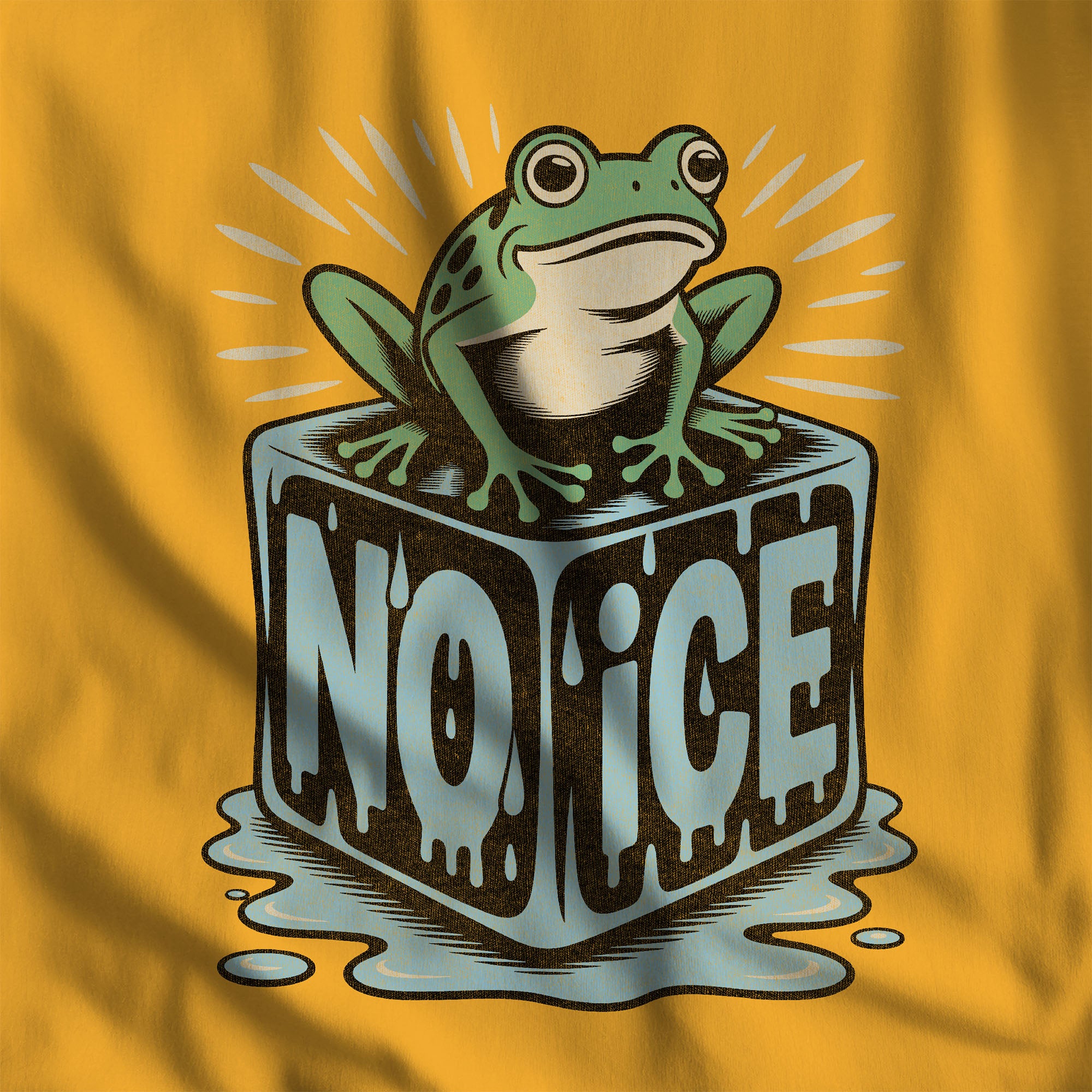 No ICE Frog T-Shirt - Hunky Tops #color_Gold