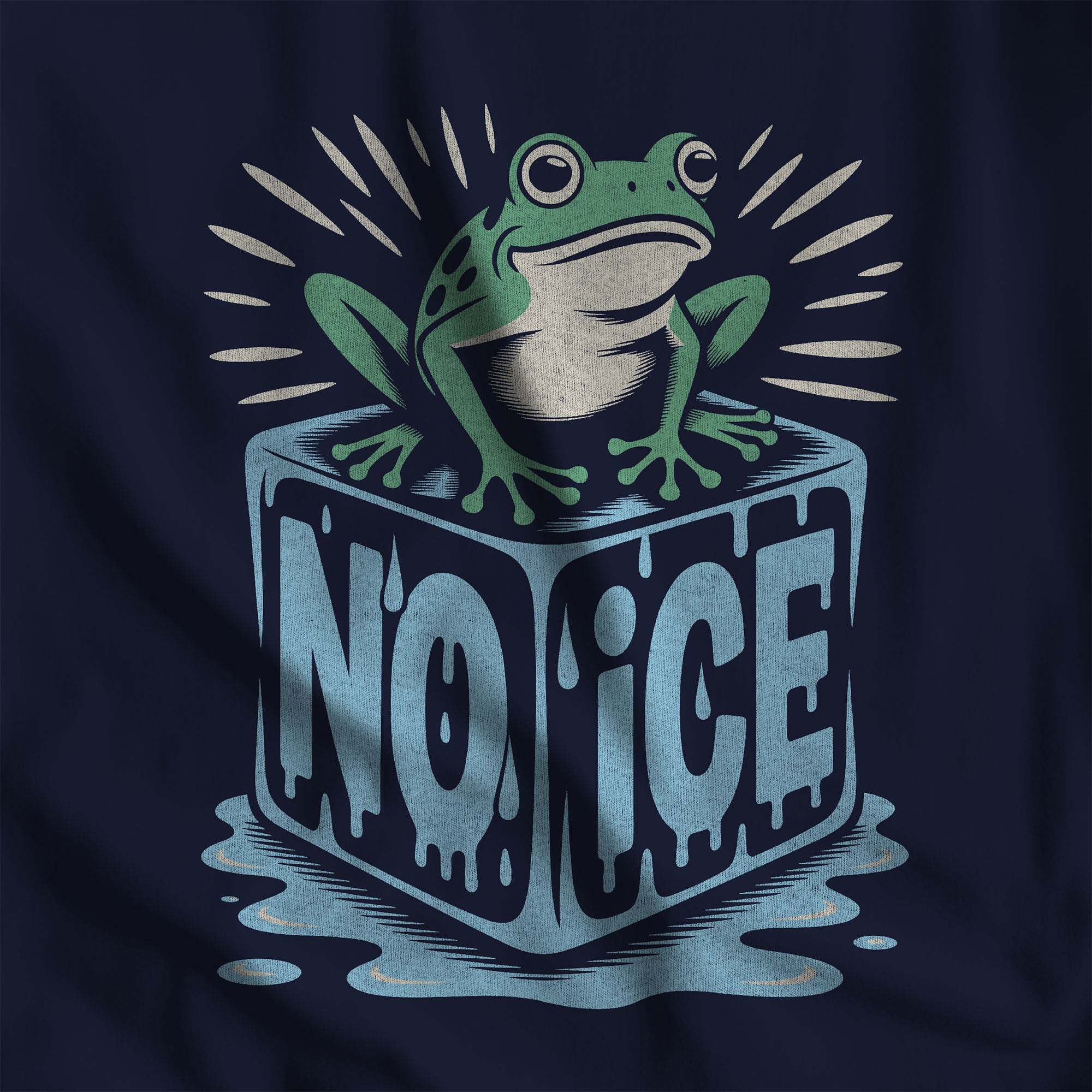 No ICE Frog T-Shirt - Hunky Tops #color_Navy