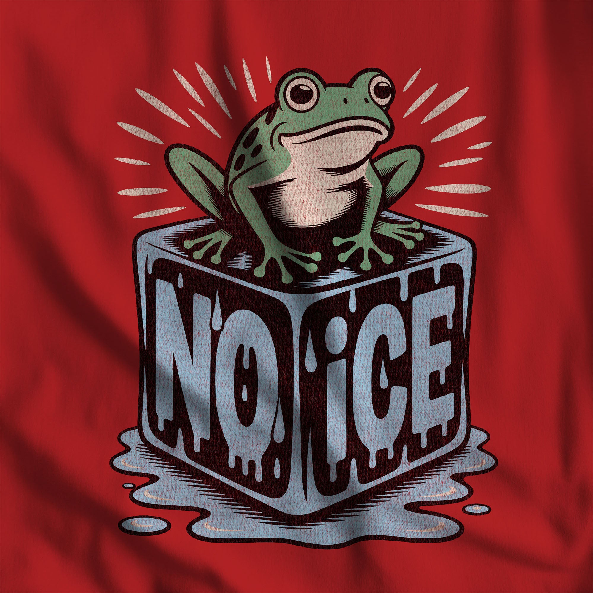 No ICE Frog T-Shirt - Hunky Tops #color_Red
