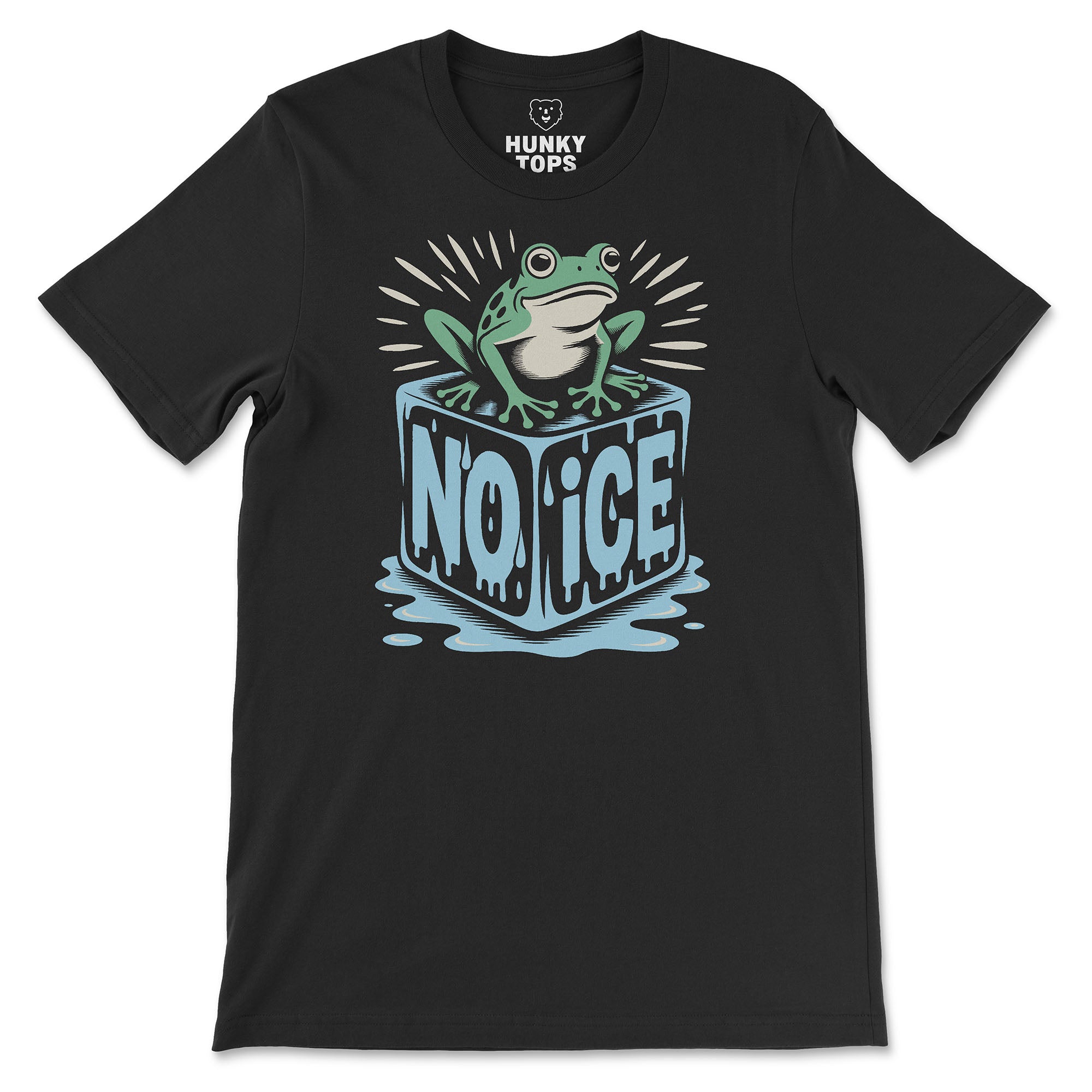 No ICE Frog T-Shirt - Hunky Tops #color_Black