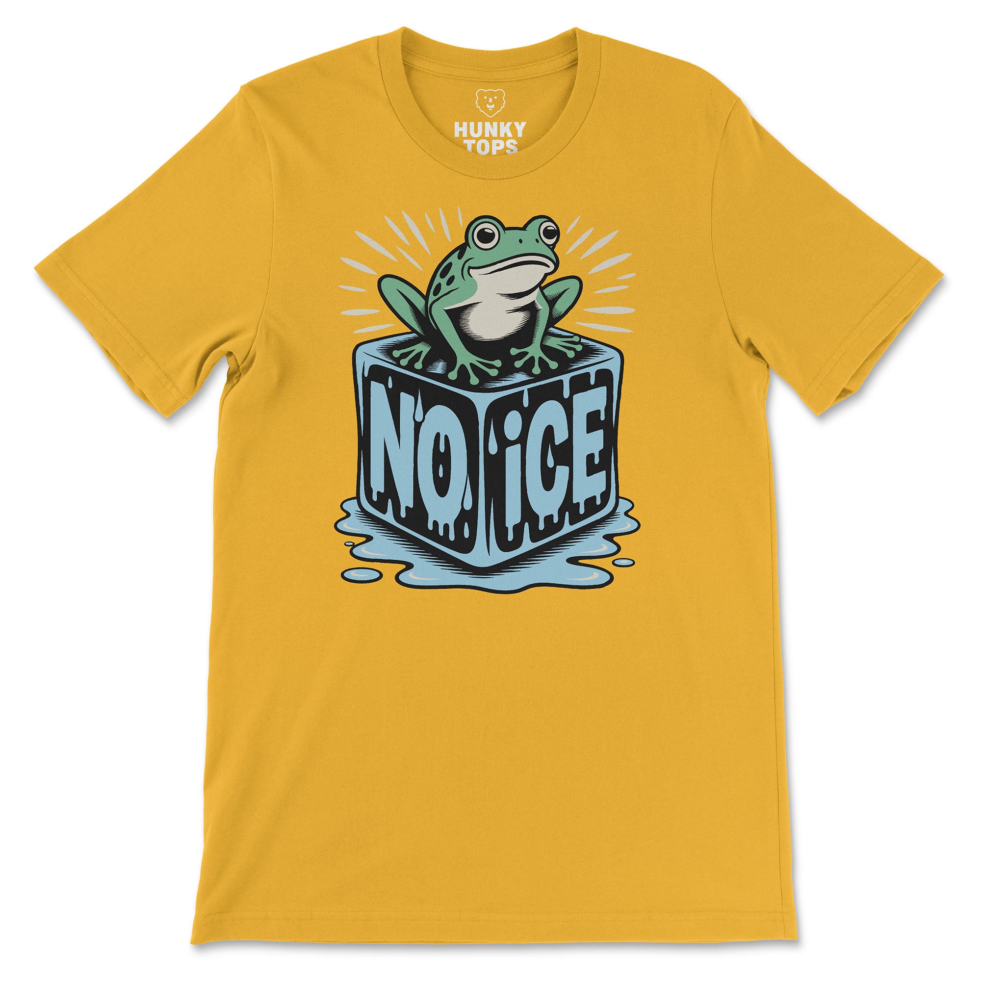 No ICE Frog T-Shirt - Hunky Tops #color_Gold