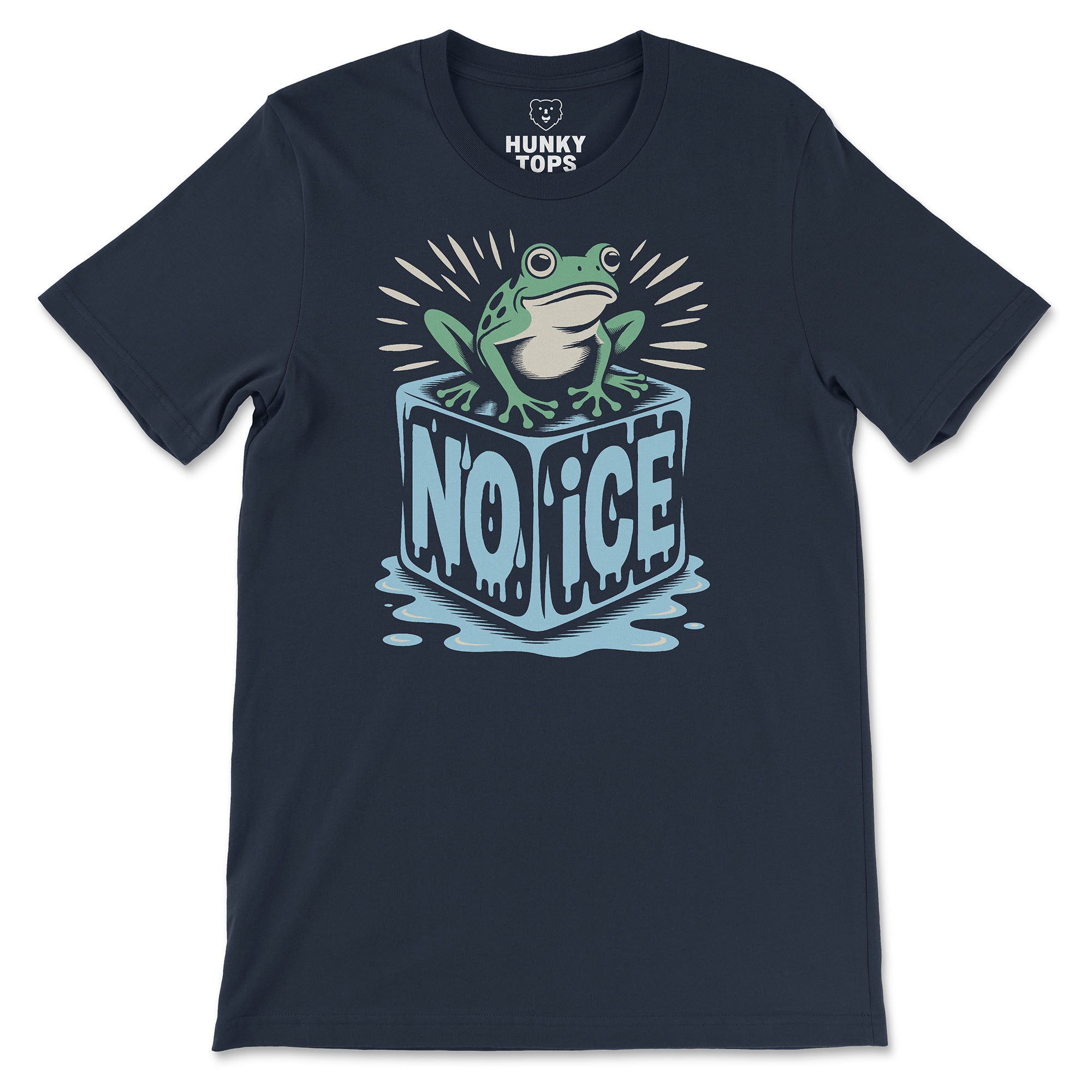 No ICE Frog T-Shirt - Hunky Tops #color_Navy
