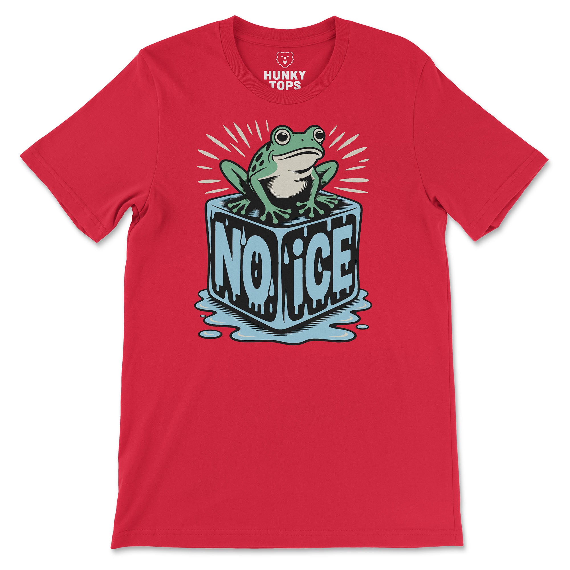 No ICE Frog T-Shirt - Hunky Tops #color_Red
