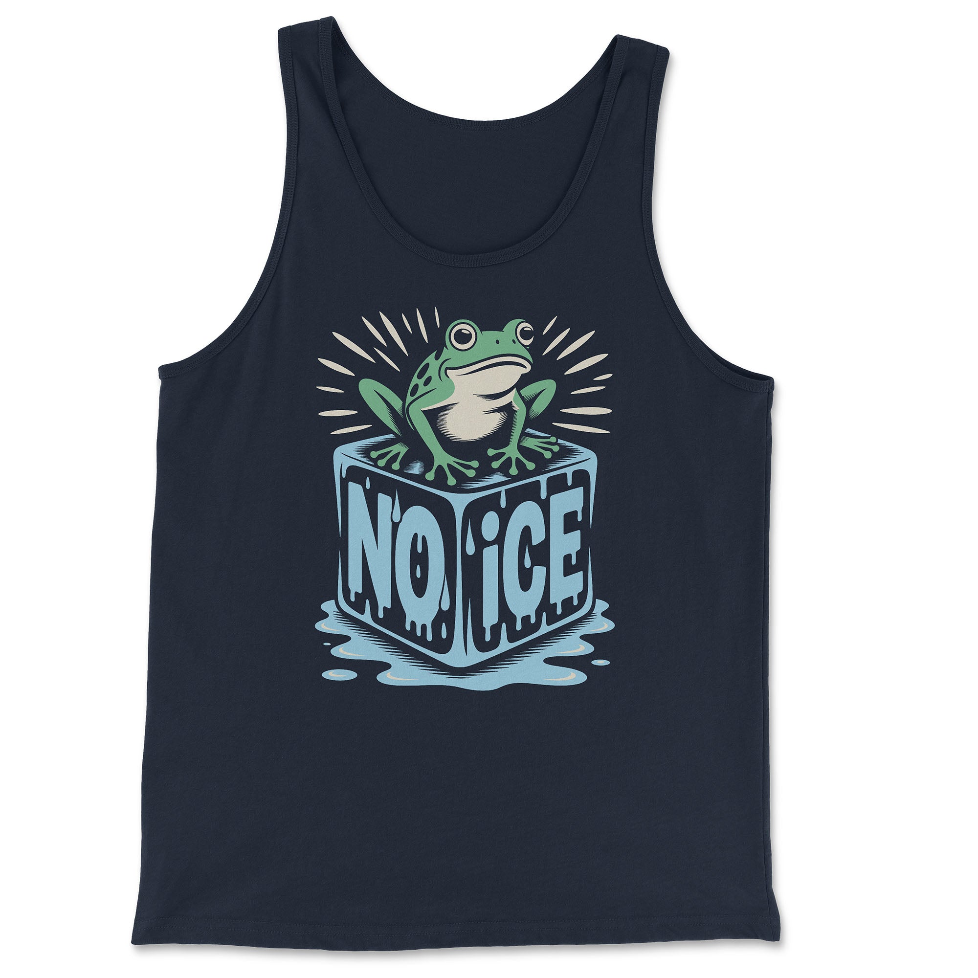 No ICE Frog Tank Top - Hunky Tops #color_Navy