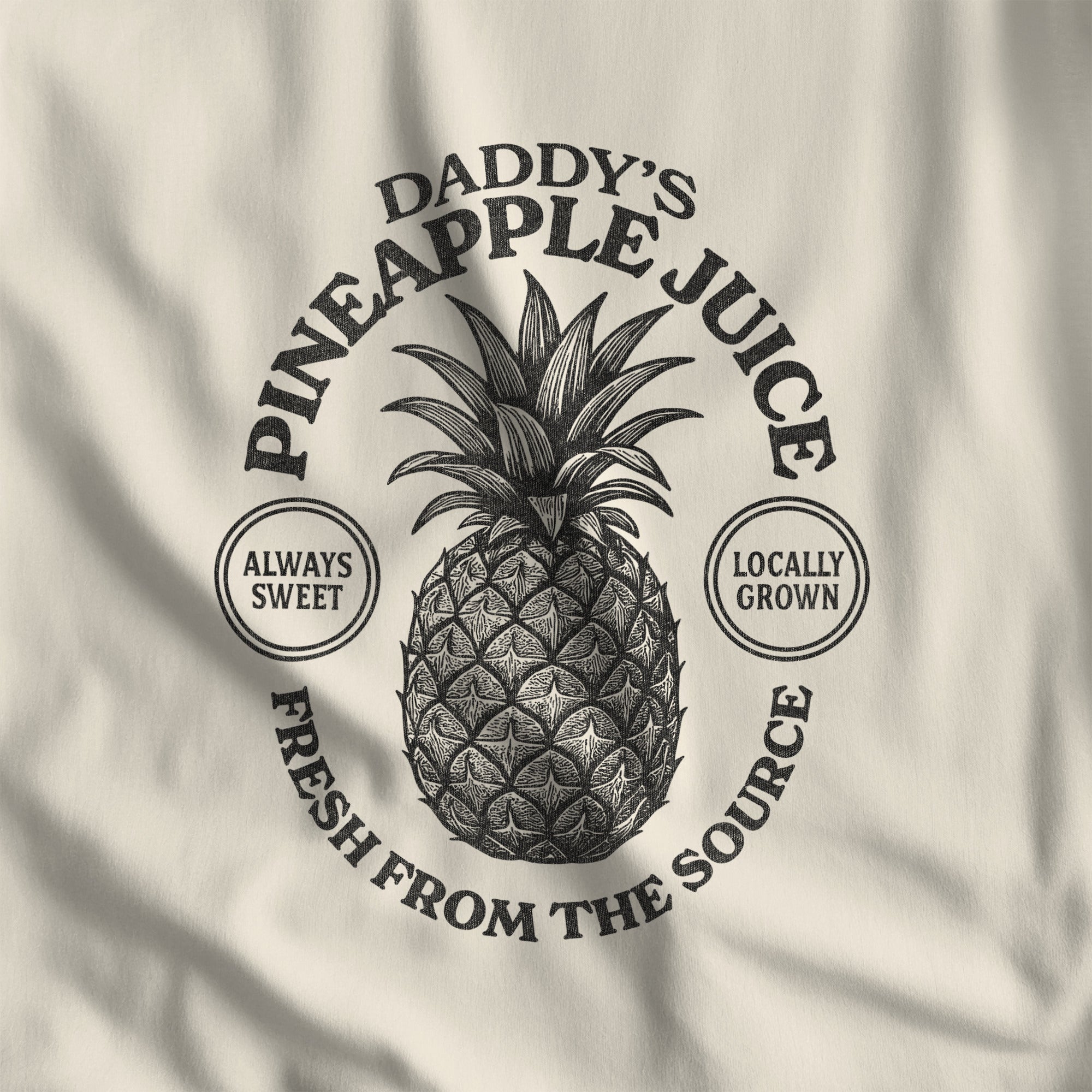 Daddy's Pineapple Juice Ringer T-Shirt - Hunky Tops #color_Natural/Black