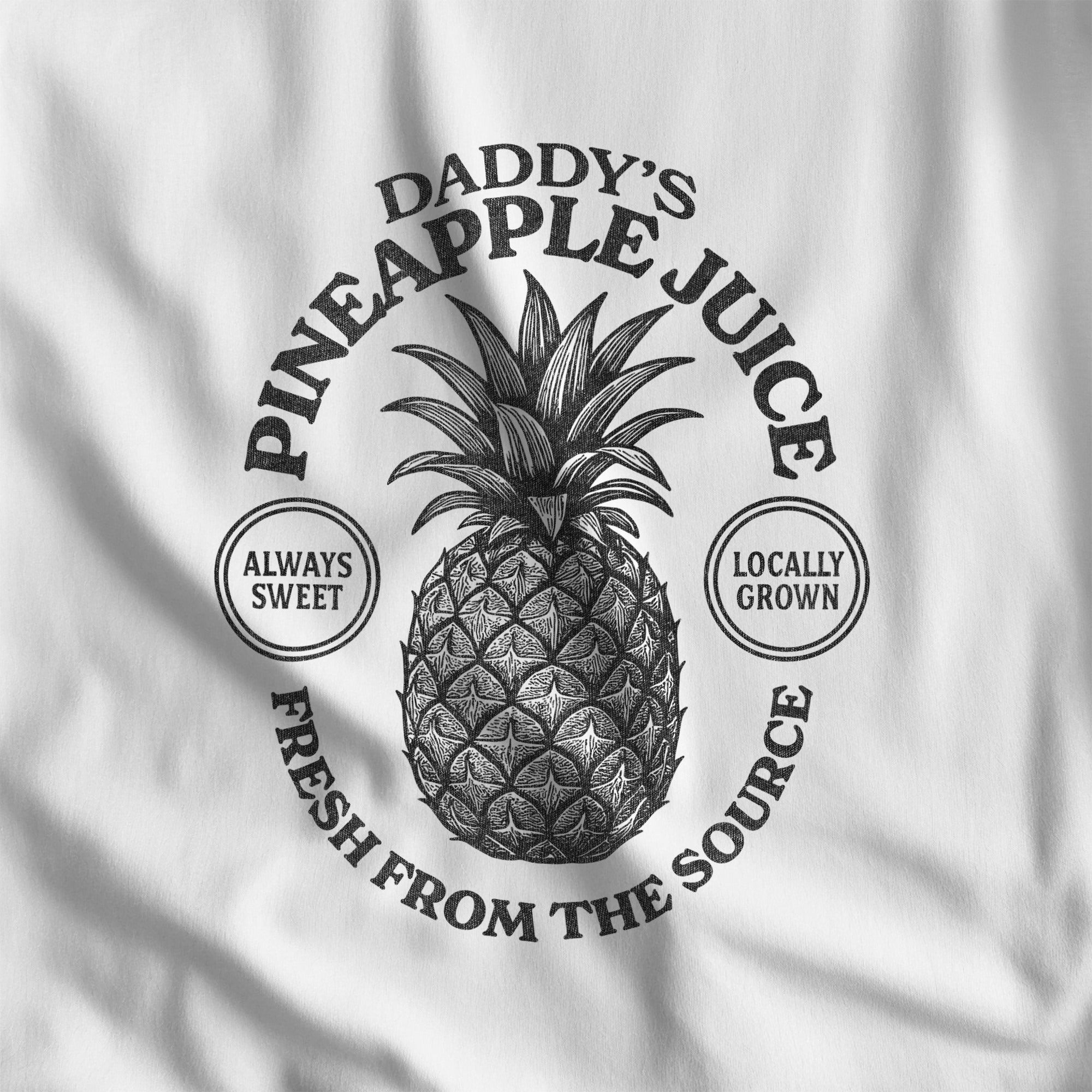 Daddy's Pineapple Juice Ringer T-Shirt - Hunky Tops #color_White/Black