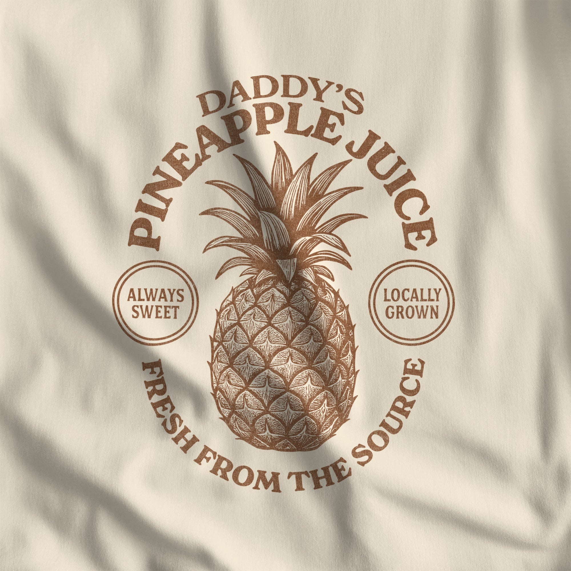 Daddy's Pineapple Juice Long-Sleeve T-Shirt - Hunky Tops #color_Ivory