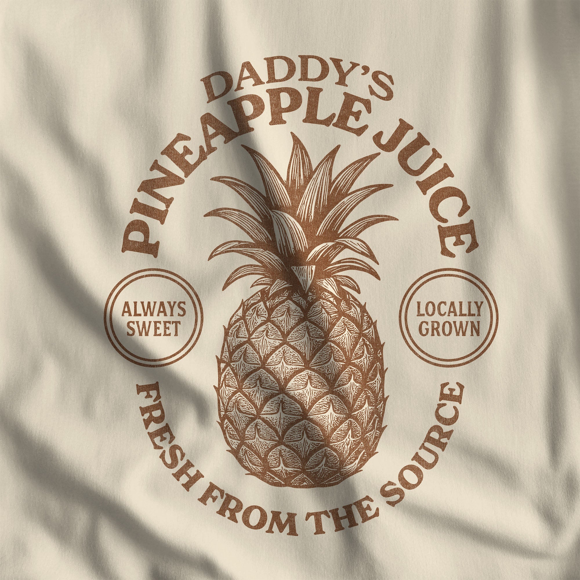 Daddy’s Pineapple Juice T-Shirt - Hunky Tops #color_Natural