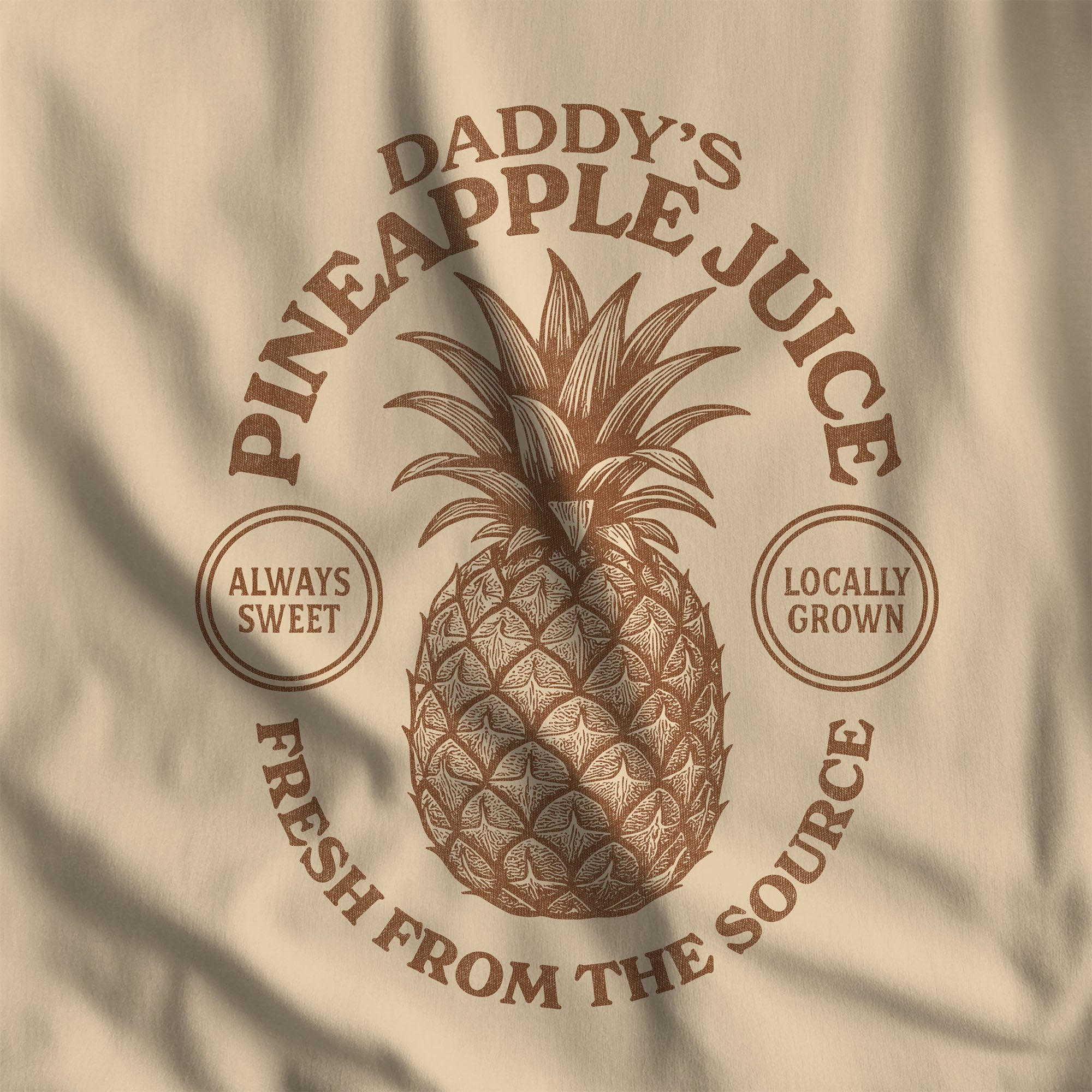 Daddy’s Pineapple Juice T-Shirt - Hunky Tops #color_Soft Cream