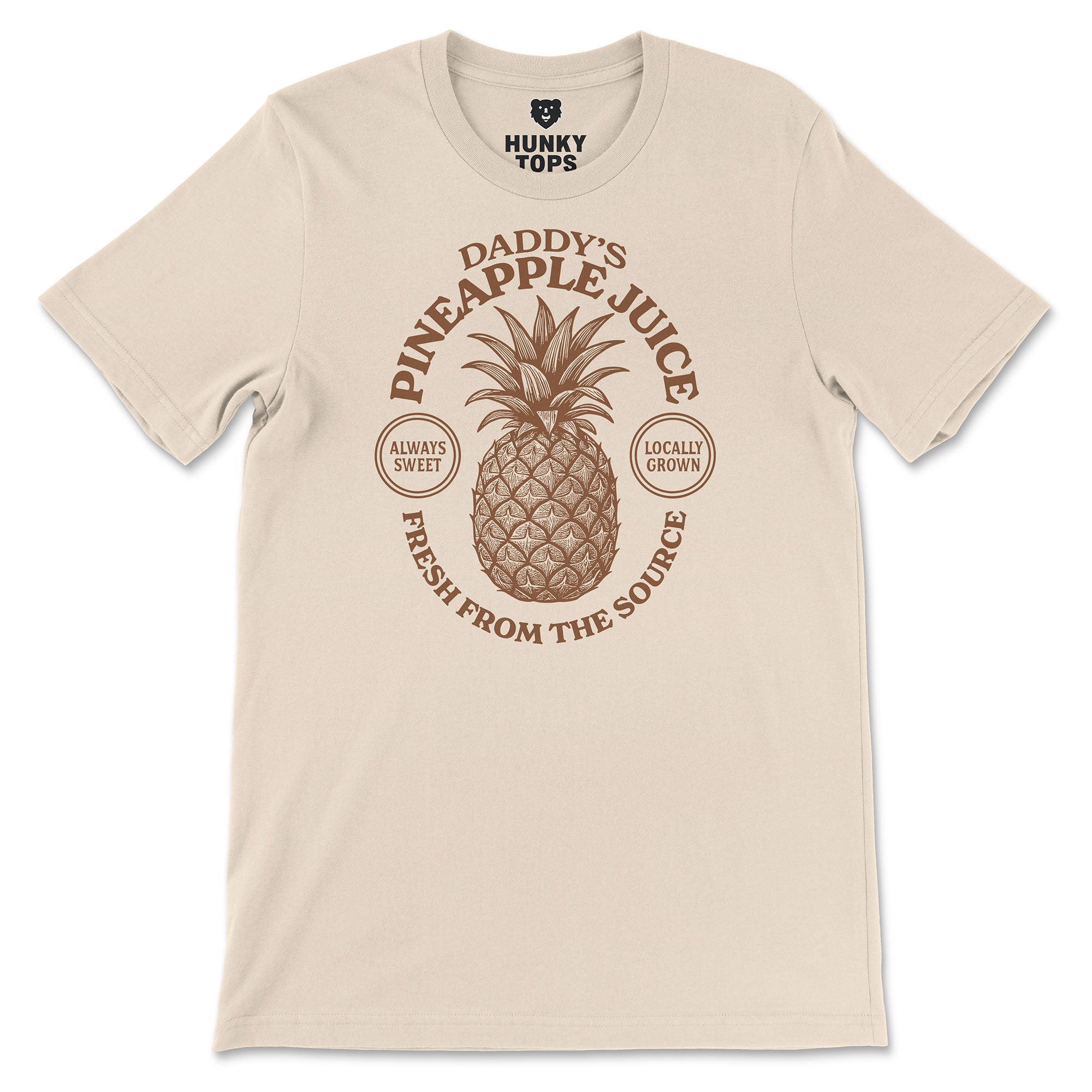 Daddy’s Pineapple Juice T-Shirt - Hunky Tops #color_Soft Cream