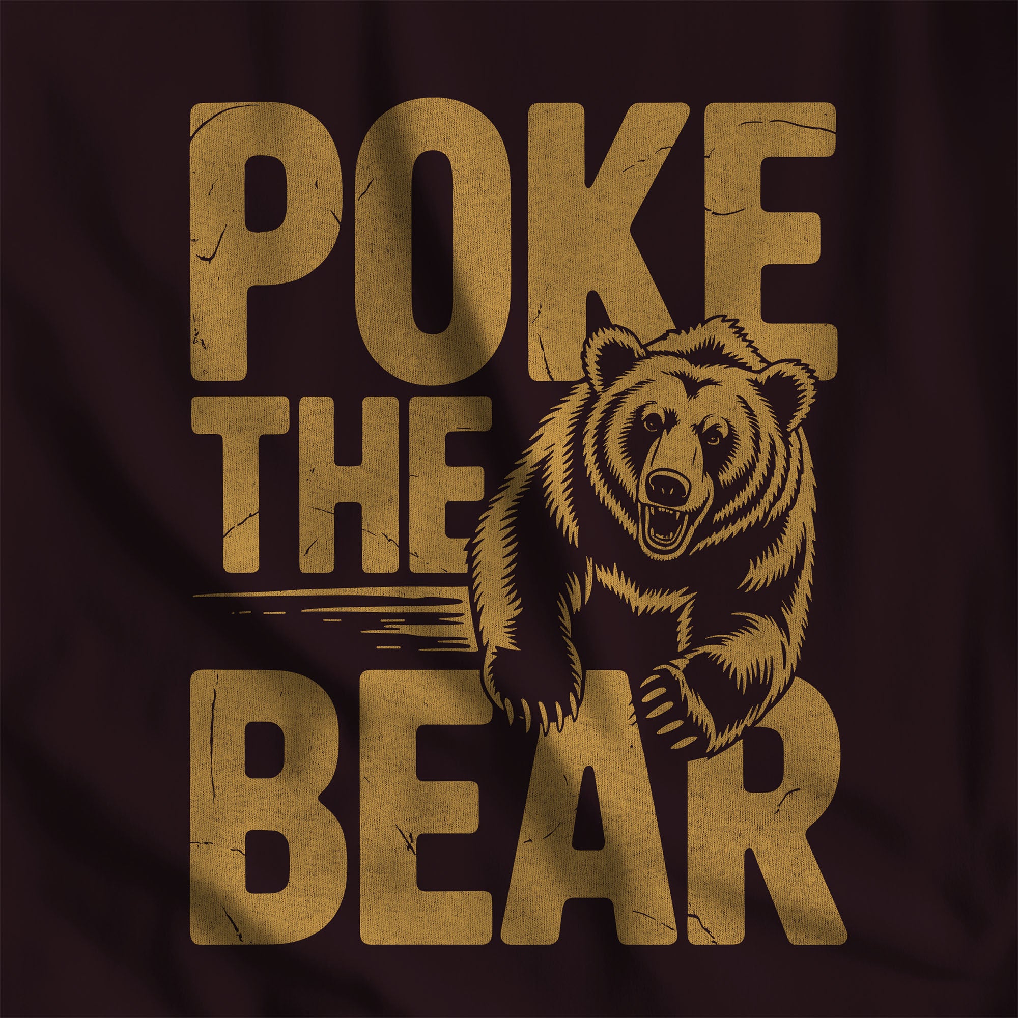 Poke The Bear T-Shirt - Hunky Tops #color_Oxblood Black