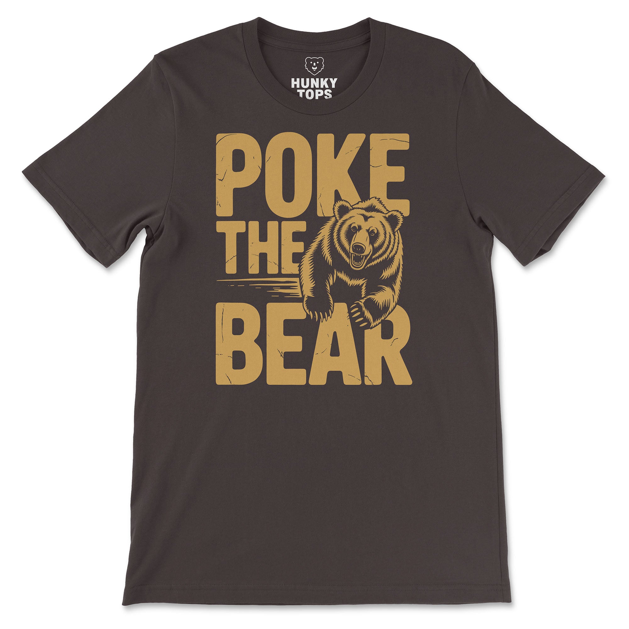 Poke The Bear T-Shirt - Hunky Tops #color_Brown