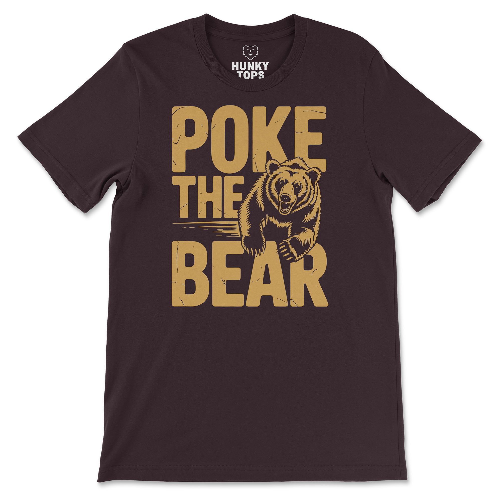 Poke The Bear T-Shirt - Hunky Tops #color_Oxblood Black