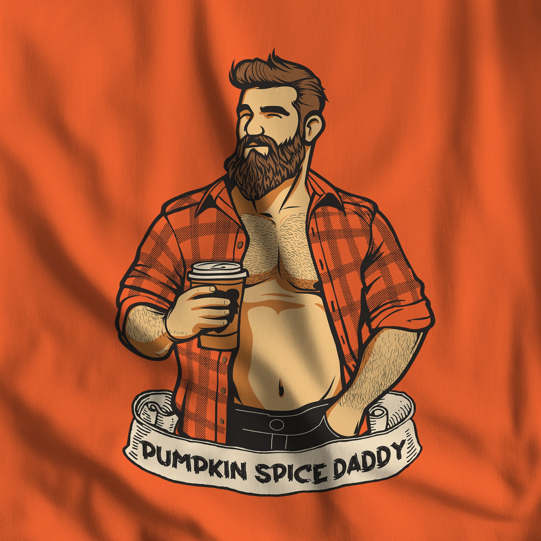 PUMPKIN SPICE DADDY T-Shirt - Hunky Tops #color_Orange