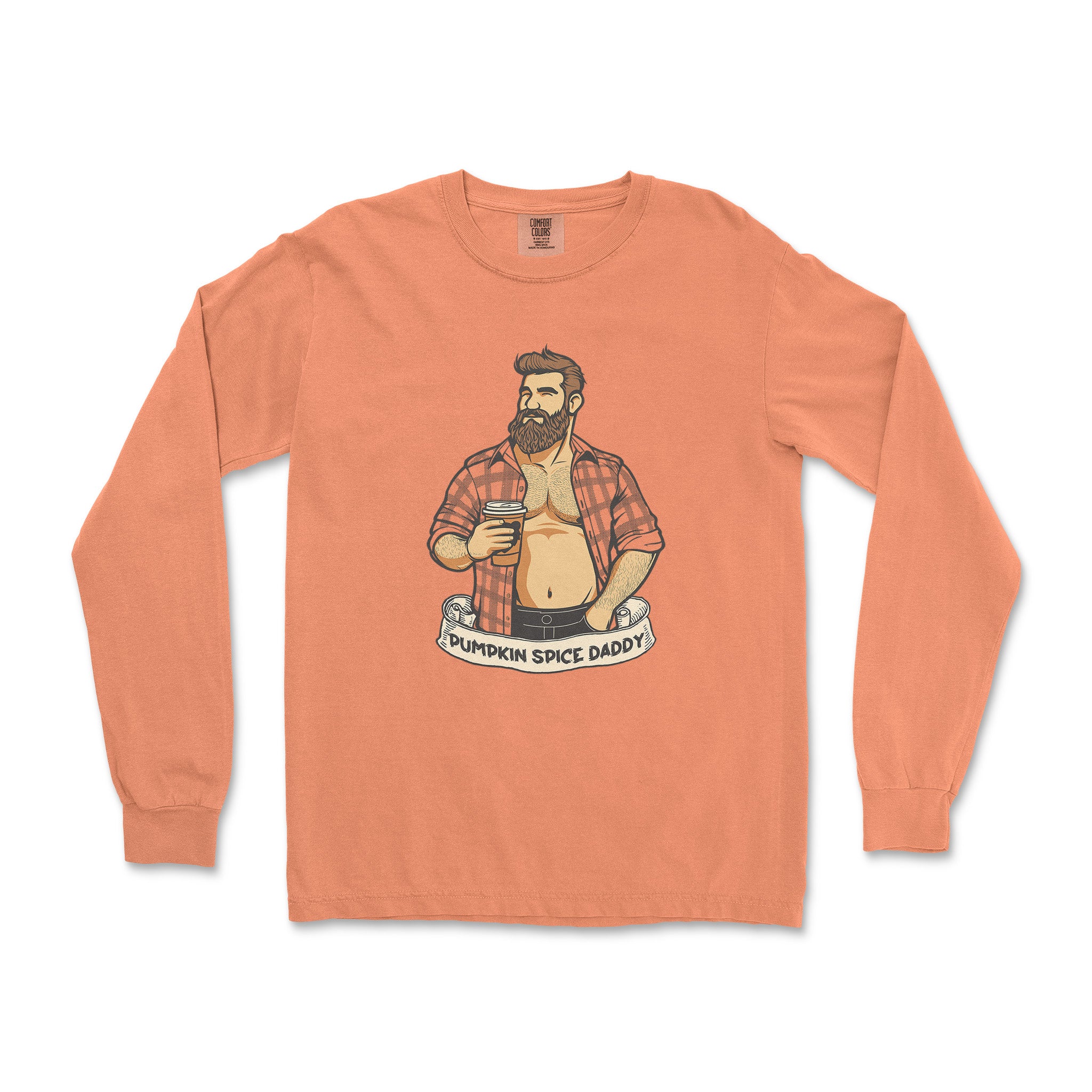 PUMPKIN SPICE DADDY Long-Sleeve T-Shirt - Hunky Tops #color_Melon