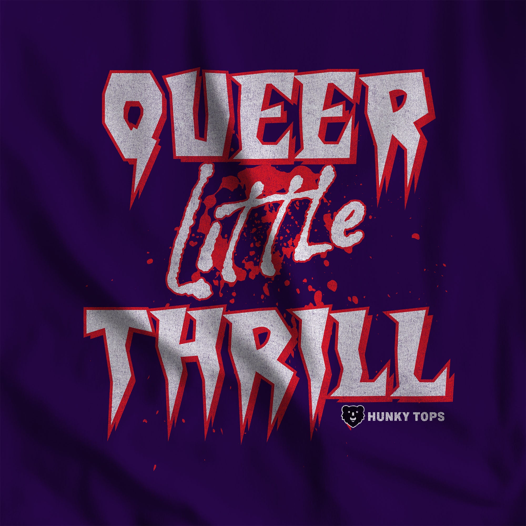 Queer Little Thrill Gay Halloween Sweatshirt - Hunky Tops #color_Purple